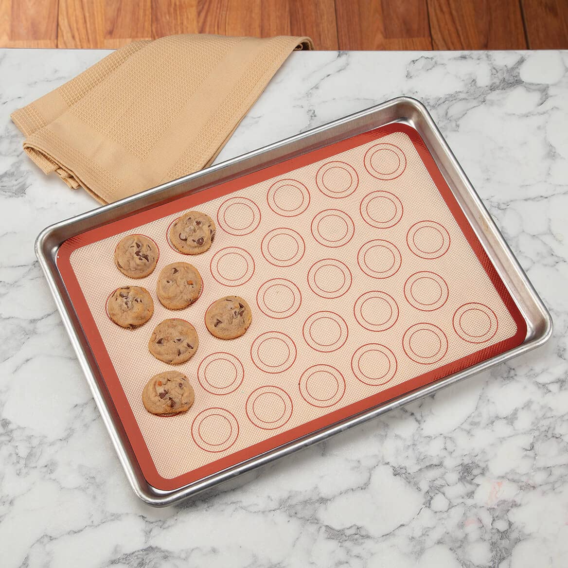 Non-Stick Silicone Baking Mats Set of 6 - Reusable Parchment Paper Replacement for Cookies, Pastry & Bread - Perfect for Baking, Roasting & Air Fryer Cooking