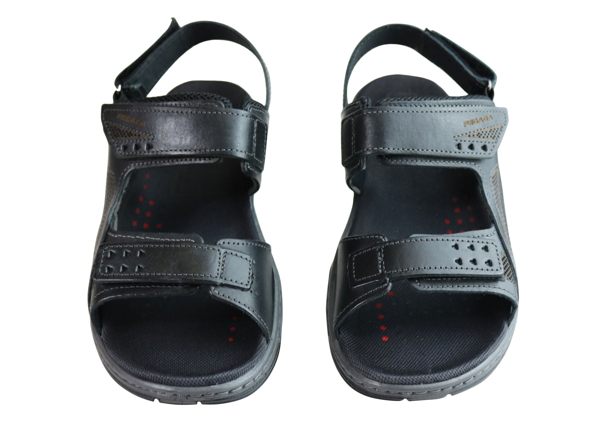 Jeff Men's Genuine Leather Comfortable Cushioned Sandals - Handmade in Brazil - Perfect for Beach, Vacation & Summer Outdoor Activities