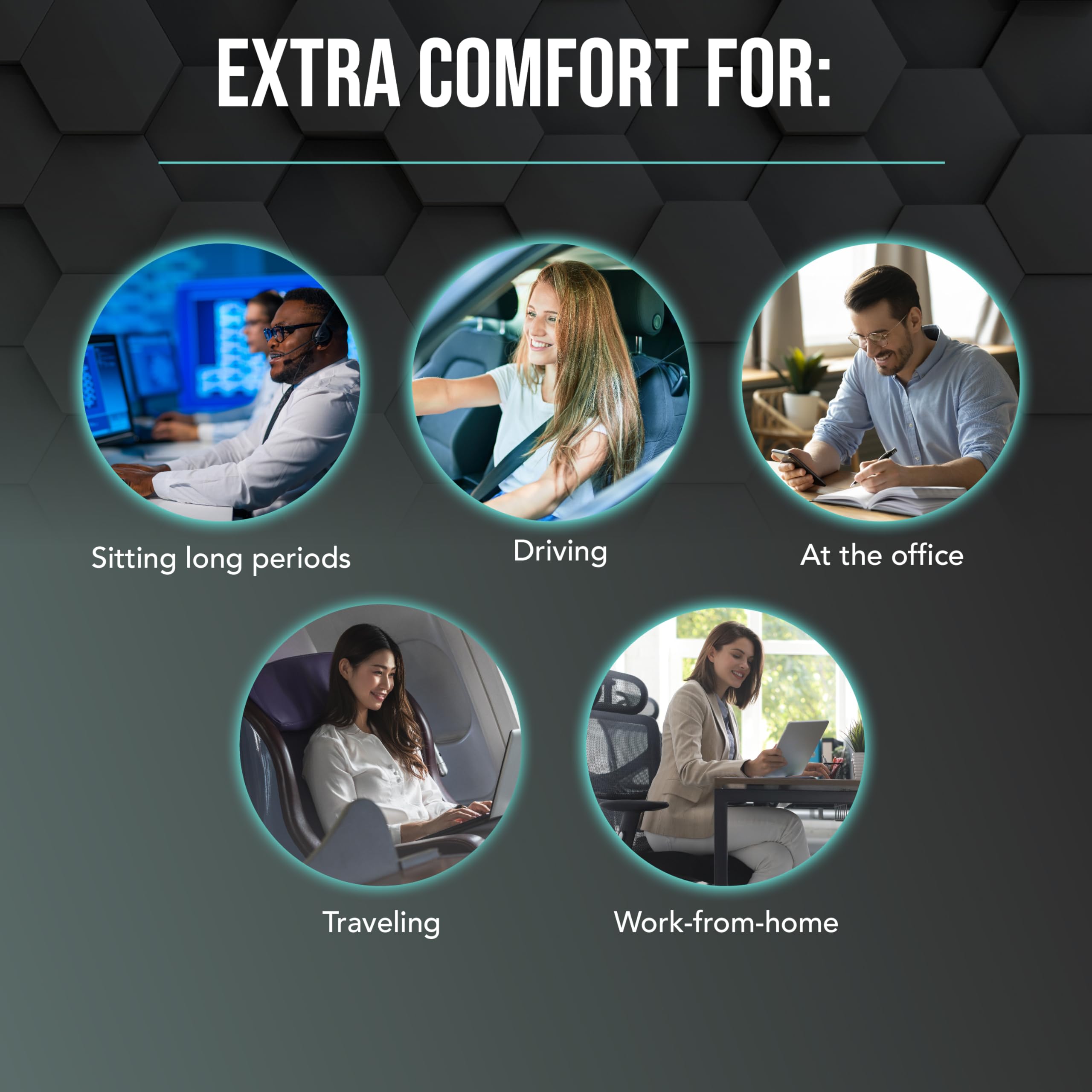 Samsonite Cooling Gel Lumbar Support Pillow - Memory Foam Office Chair & Car Seat Cushion with Breathable Mesh & Washable Cover for Lower Back Comfort - Perfect for Work, Travel & Long Drives