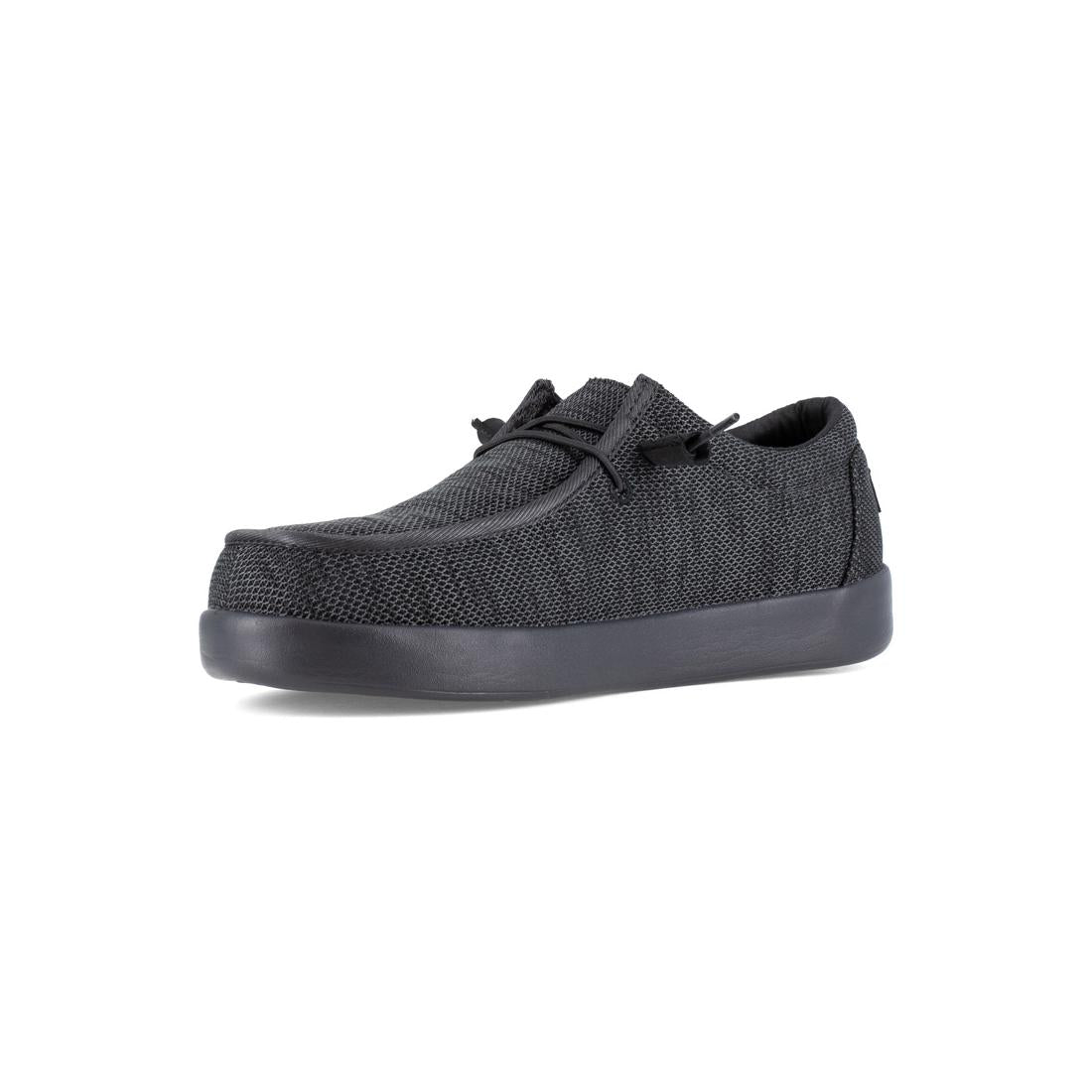 Slip On Composite Toe Work Shoes for Men - Black Safety Shoes for Construction, Warehouse & Industrial Work - Lightweight & Comfortable Non-Slip Work Boots
