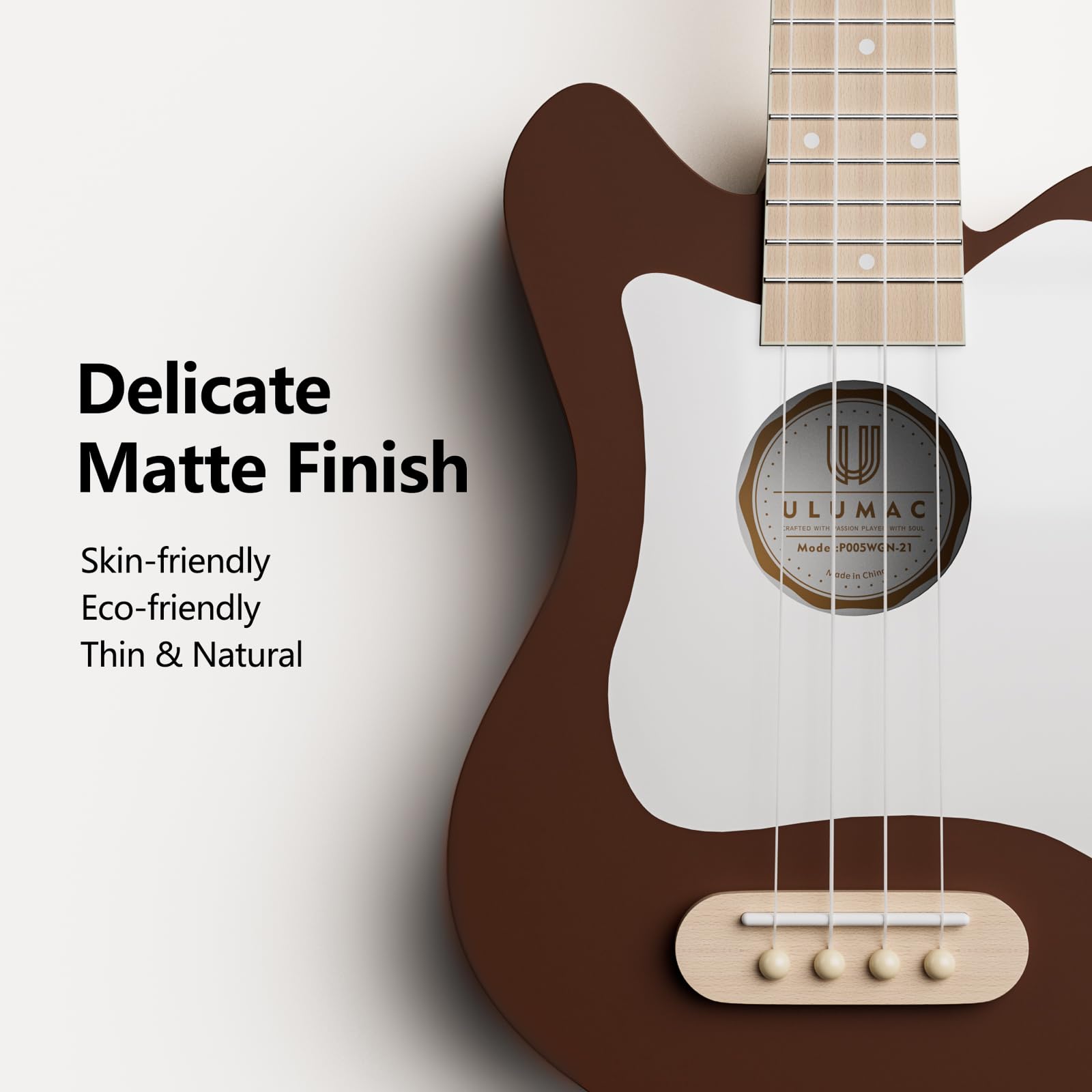 Soprano Ukulele Beginner Kit - 21.5 Inch Spruce Wood Ukelele with White Pickguard, Gig Bag, Digital Tuner, Strings, Picks, Strap & Cleaning Cloth | Perfect for Beginners, Travel, Beach Parties & Music Lessons (Model P005WBN)