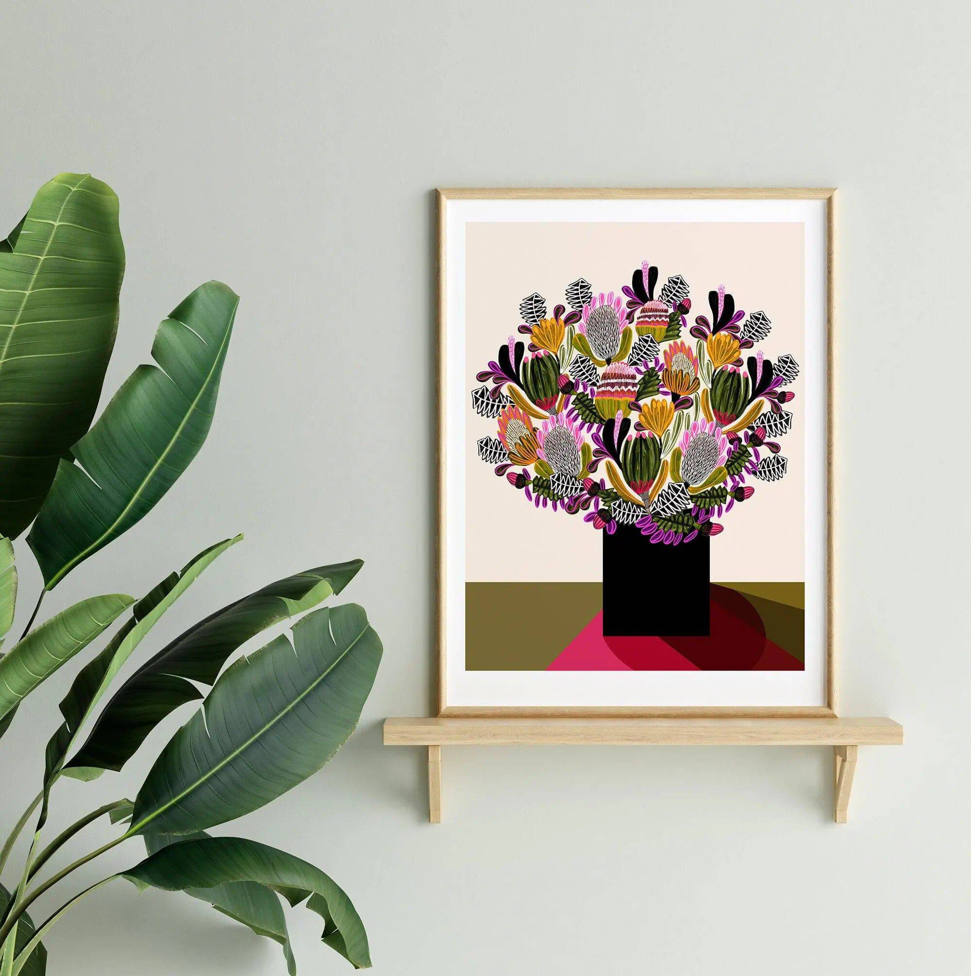 Australian Flowers Wall Decor - Botanical Art Print for Home & Office - Perfect for Living Room, Bedroom & Office Decor