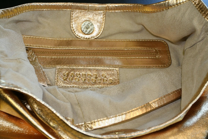 Premium Metallic Gold Saddle Bag for Equestrian Riding & Horseback Adventures - Durable Leather Bike Bag for Cycling & Outdoor Travel