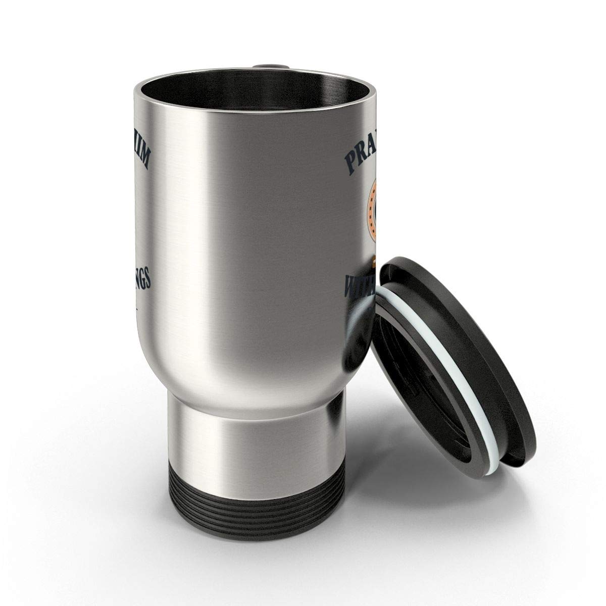Christian Guitar Lover Travel Mug - 14oz Insulated Coffee & Tea Cup with Lid - Perfect for Worship Music Practice, Church, Bible Study & Outdoor Activities