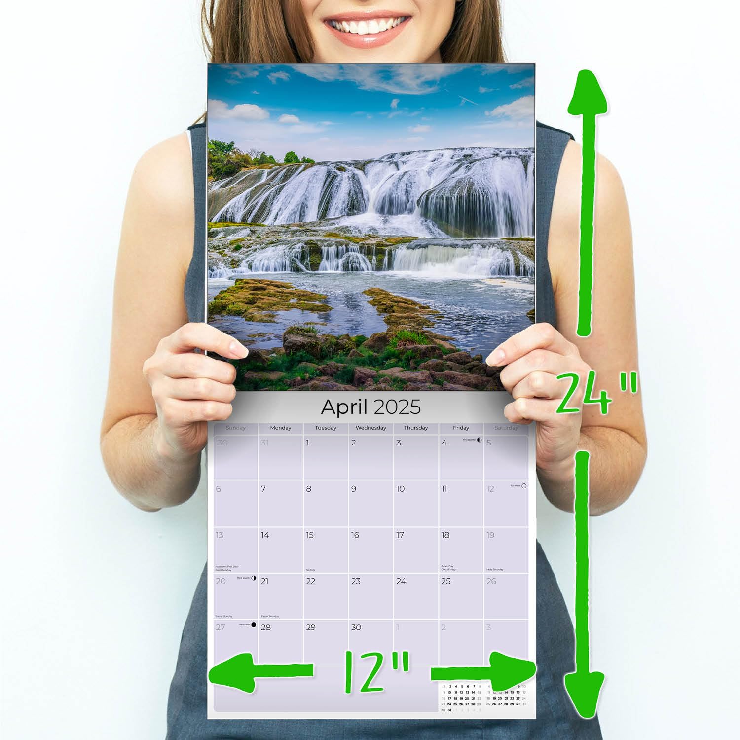 2024-2025 Waterfalls Wall Calendar - 12