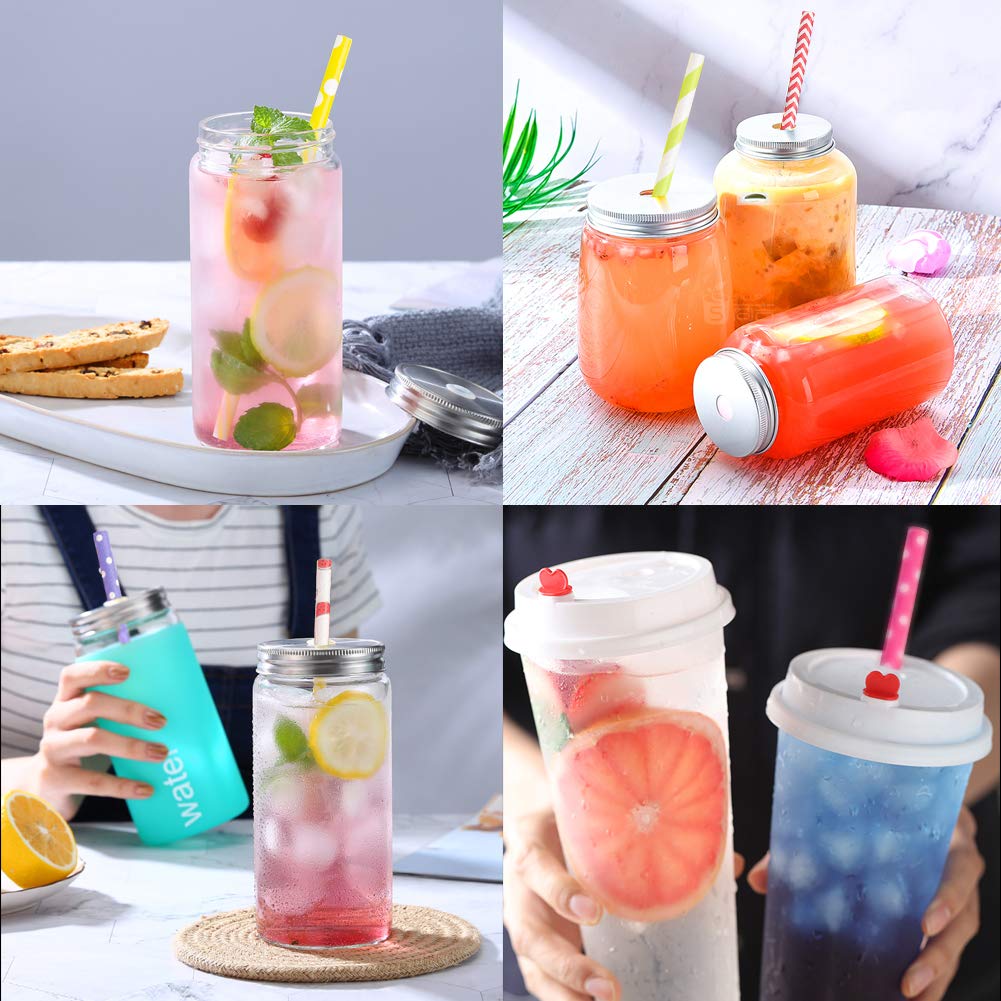 HAKACC Disposable Paper Straws - 100 Count Eco-Friendly Drinking Straws with 10 Fun Patterns for Parties, Birthdays, Weddings & Holidays | Perfect for DIY Decorations, Beverage Serving & Event Styling