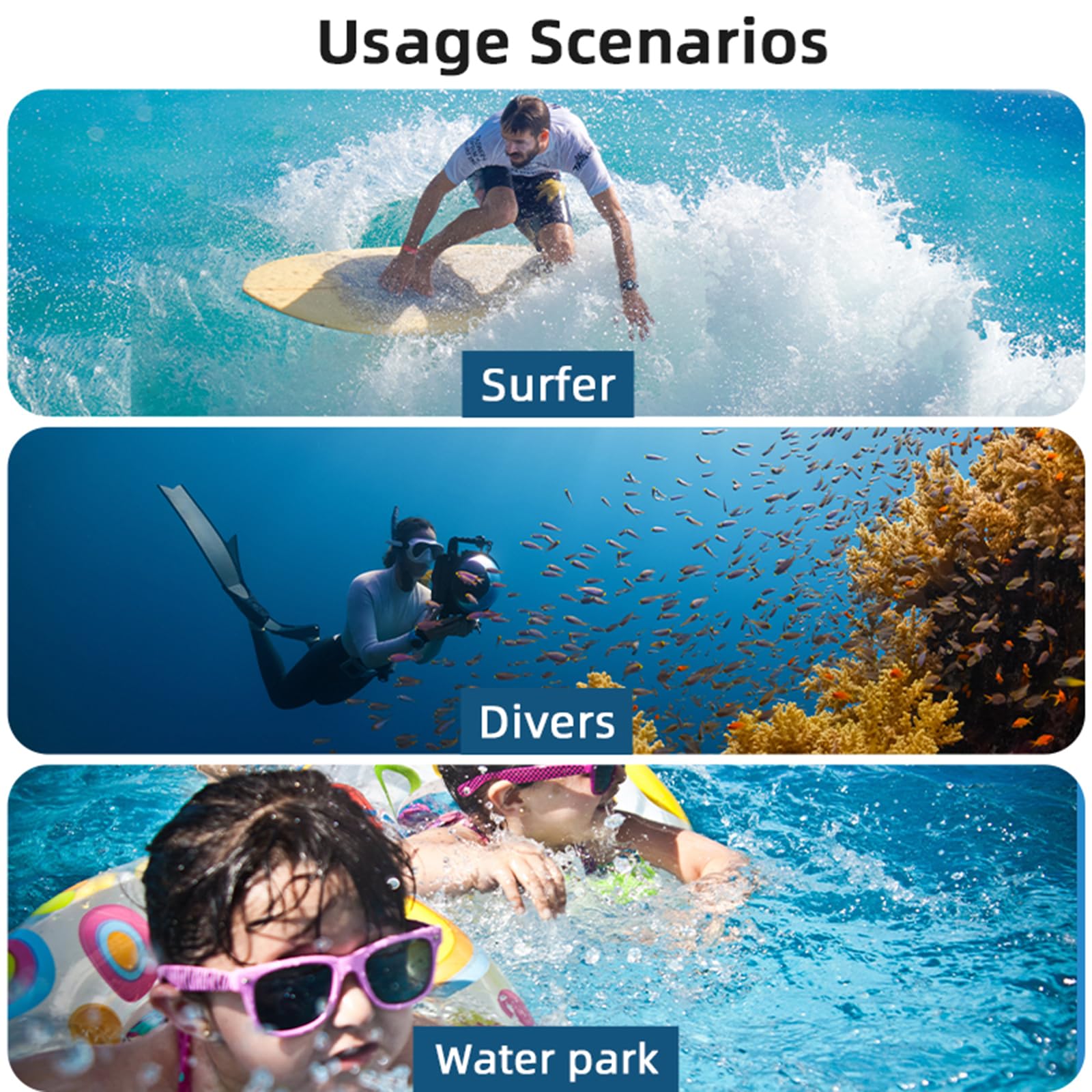 NOLOWY 40M Waterproof Camera Case for DJI Pocket 3 - Underwater Diving Cover, PC Protective Shell for Snorkeling, Swimming & Water Sports