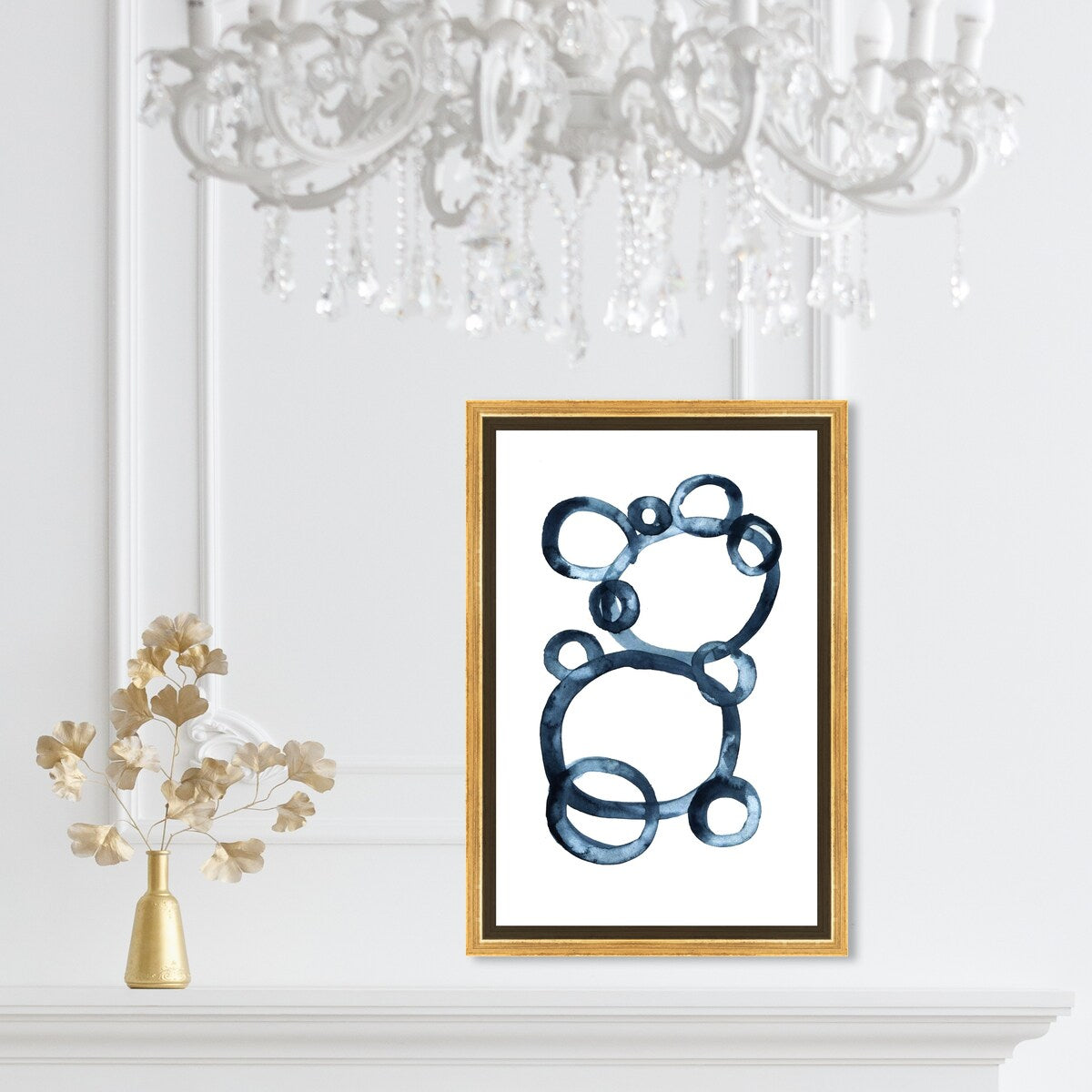 Bear Bubbles Canvas Wall Art - Modern Baby Bear Finger Painting Nursery Decor - White Framed Contemporary Print for Boys Room - Perfect for Kids Bedroom, Playroom & Baby Shower Gift