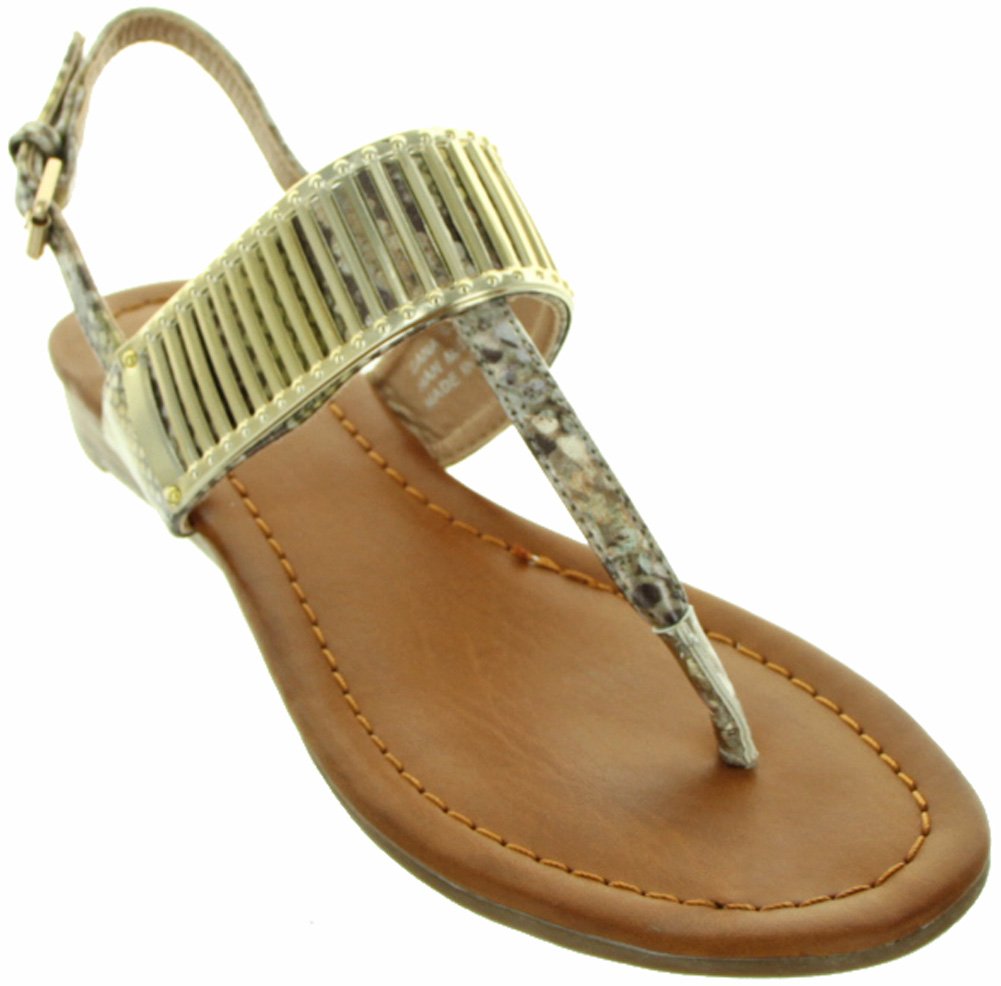 Yellow Box Danae Women's Natural Leather Sandals Size 8 - Comfortable & Stylish for Summer, Beach, and Casual Outings