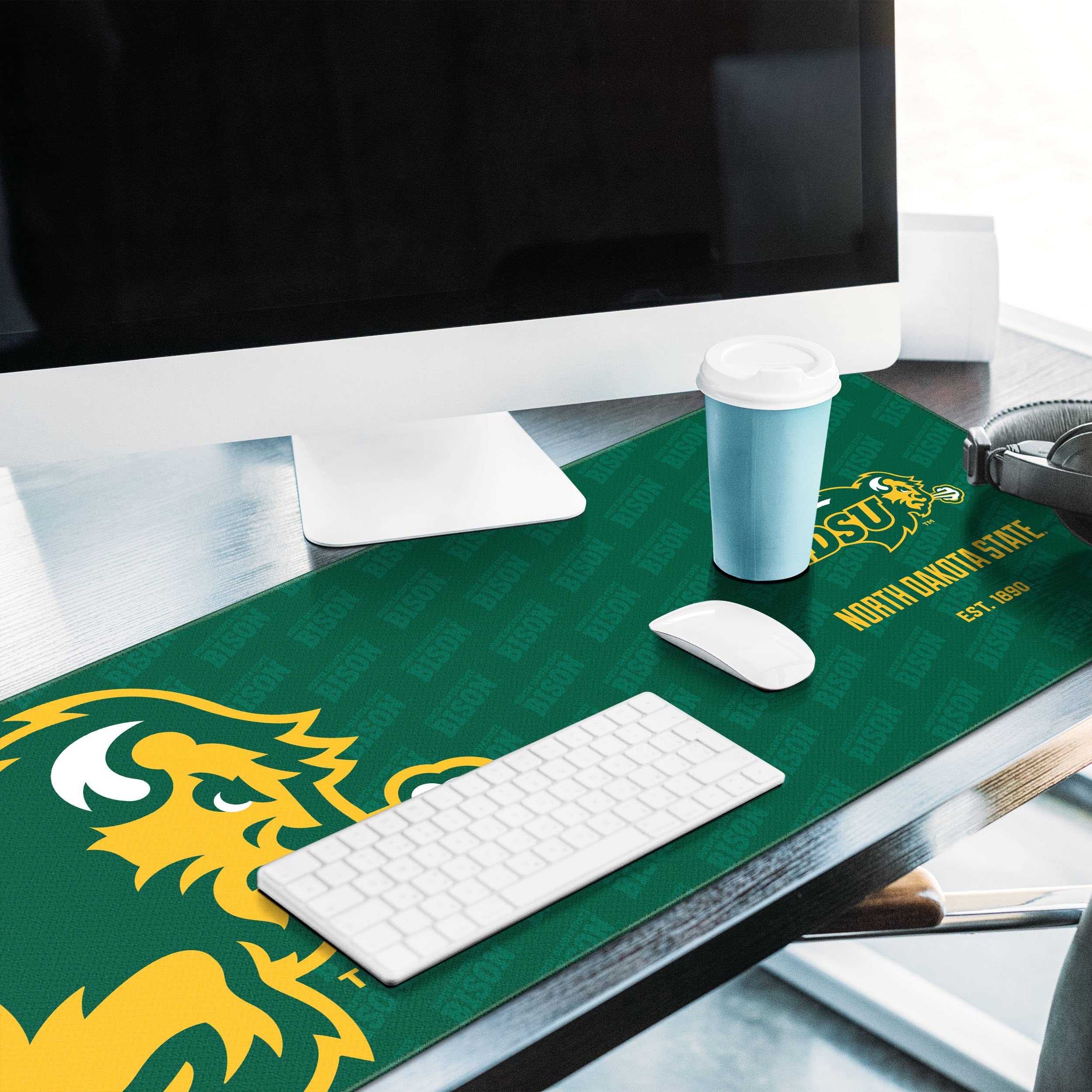 YouTheFan NCAA North Dakota State Bison Logo Series Desk Pad - Non-Slip Mouse Pad & Office Desk Mat for Gaming, Work, and Study - Perfect for Fans and Students