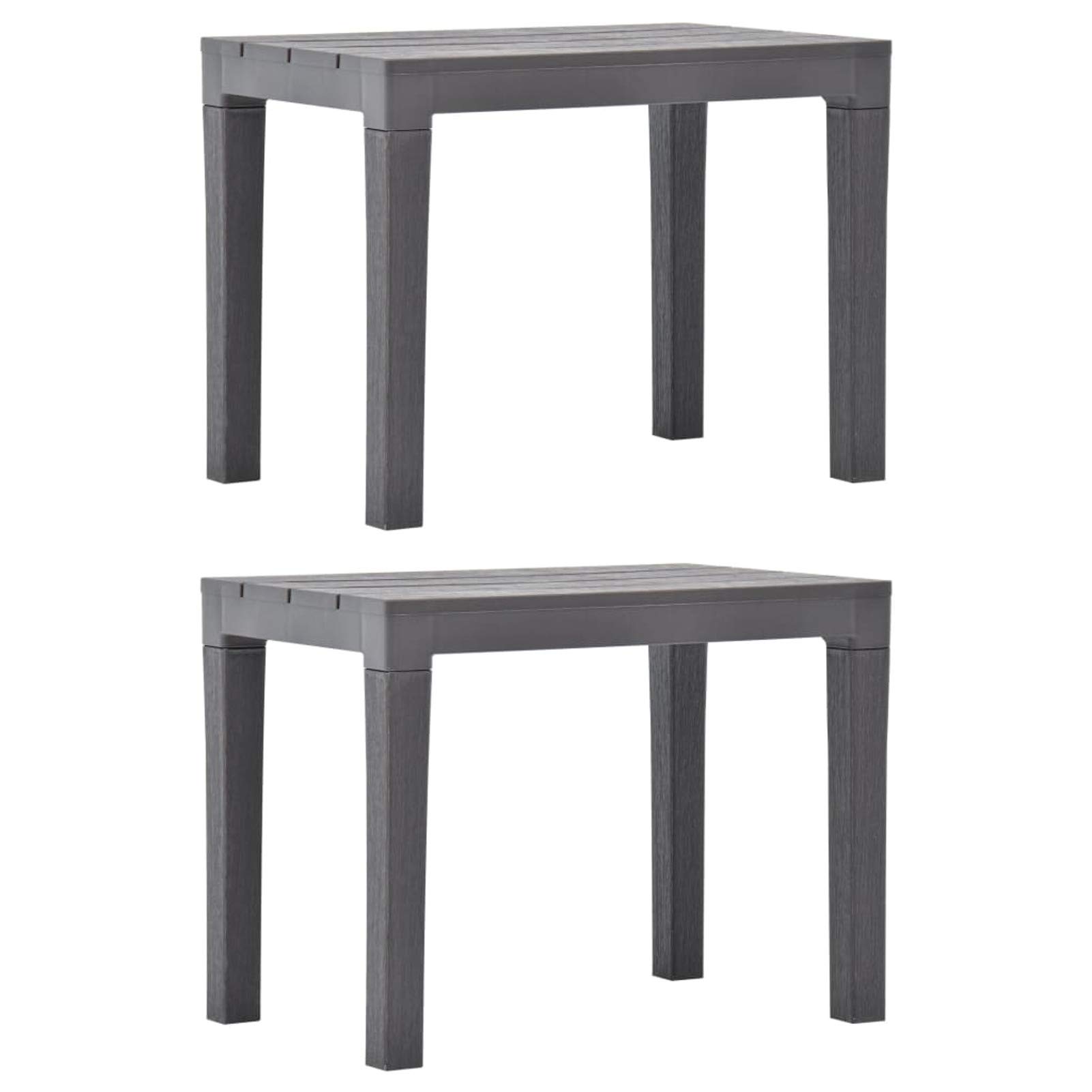 Shubiao 2-Piece Mocca Plastic Patio Bench Set - Farmhouse Outdoor Dining Table & Garden Benches for Backyard, Deck, Porch, and Poolside Relaxation
