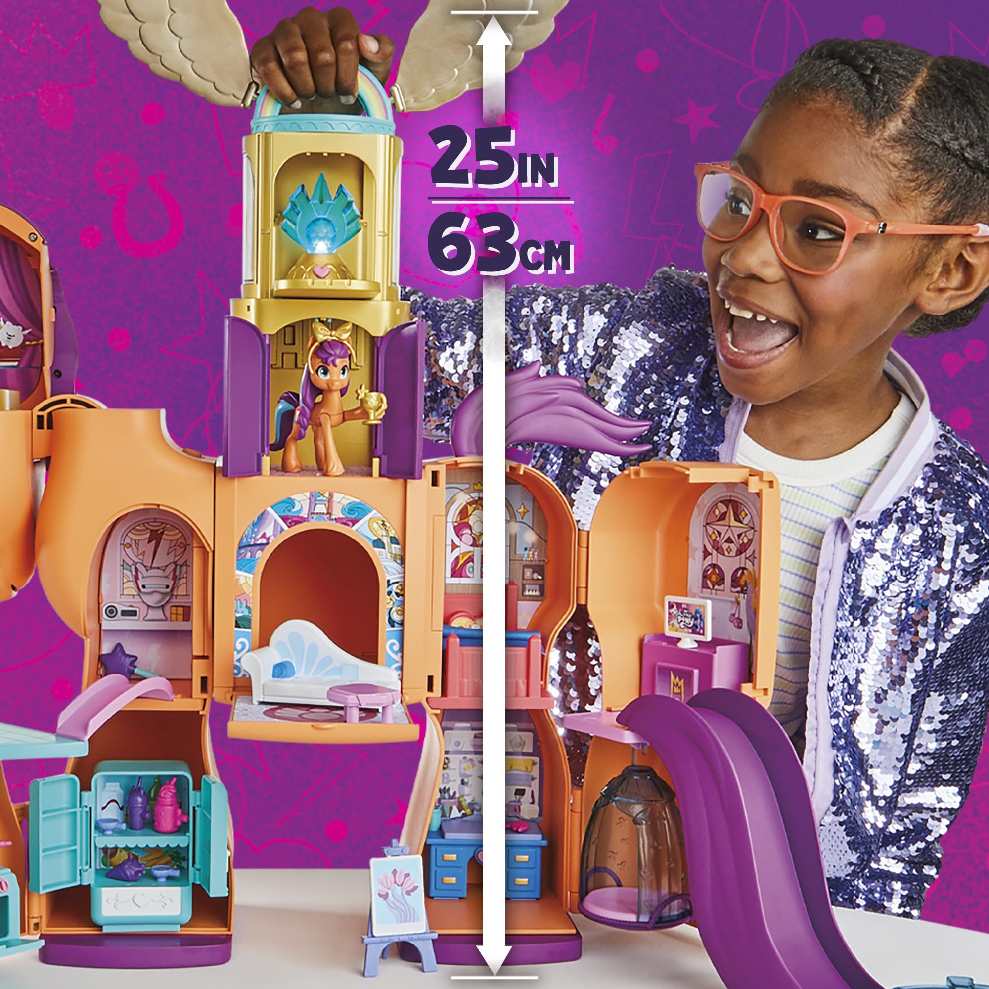 My Little Pony Transforming Doll Playset - 25-Inch Sunny's Interactive Toy with Reveal Feature for Kids Ages 5+ | Perfect for Birthday Gifts & Pretend Play (Amazon Exclusive)