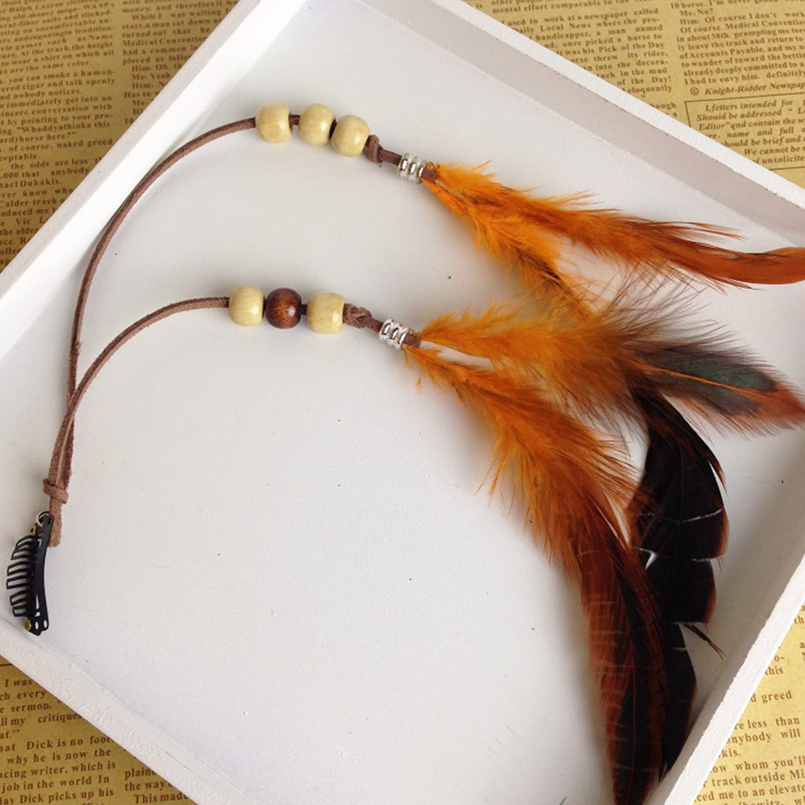 6 Pcs Feather Hair Clips for Women - Boho Indian Hippie Headpiece with Tassels, Hairpins & Barrettes for Cosplay, Birthday Party & Festival Accessories | Perfect for Weddings, Music Festivals & Bohemian Styling