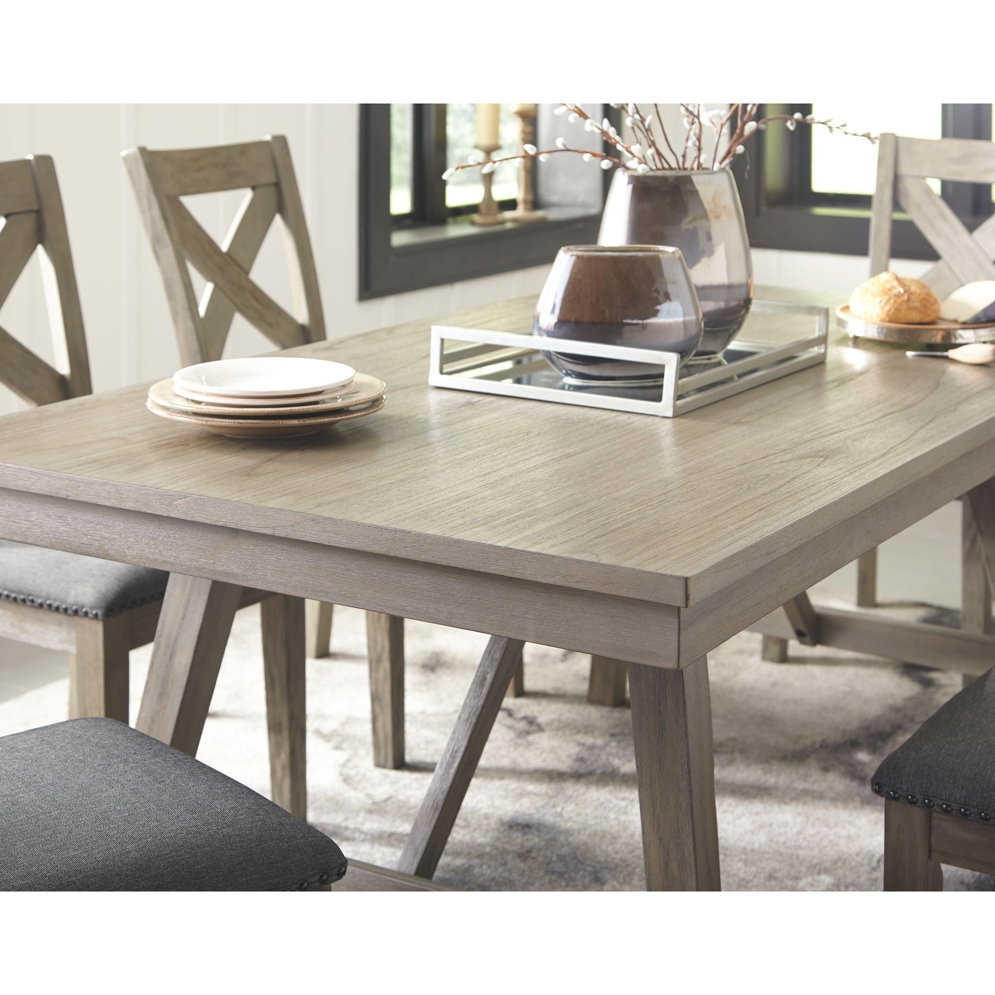 Aldwin Modern Gray Dining Table (D617-45) - Stylish & Durable for Kitchen, Dining Room, or Office Workspace