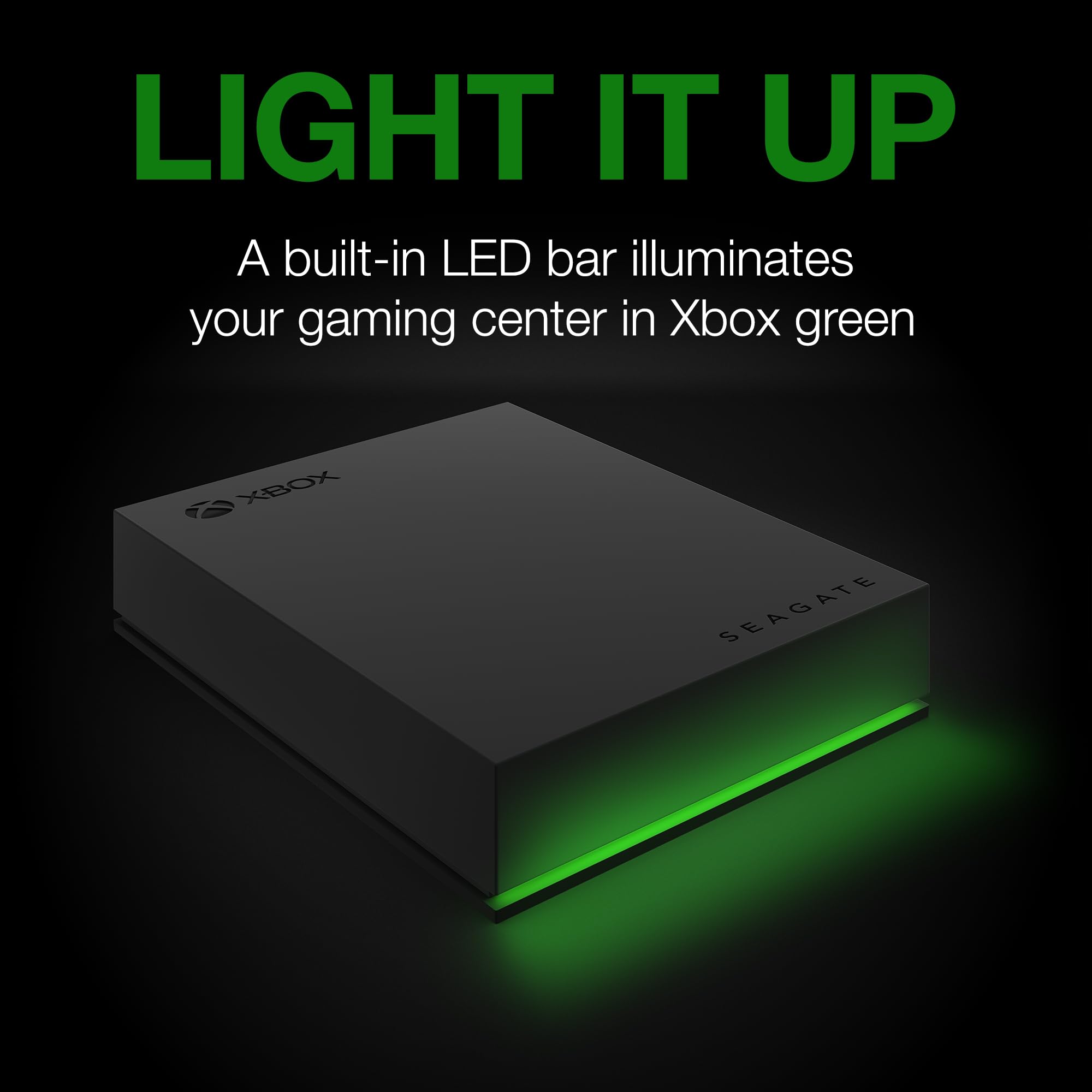 Seagate 5TB Game Drive for Xbox - Portable External Hard Drive HDD, USB 3.2 Gen 1, Black with Green LED Bar - Xbox Certified, 3-Year Rescue Service (STKX5000403) - Perfect for Xbox Series X/S, One & PC Gaming Storage Expansion
