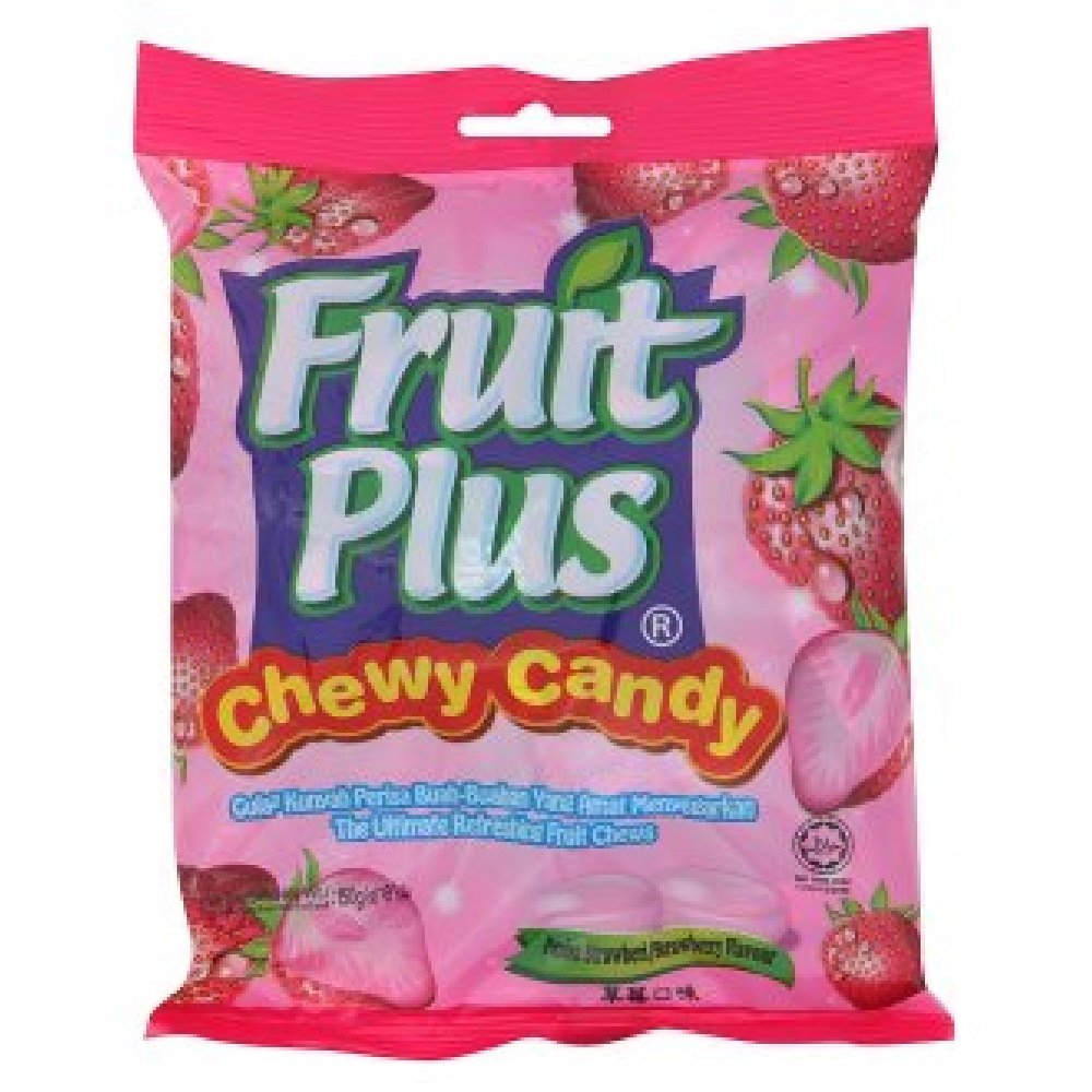 Fruit Plus Chewy Candy 150g - Strawberry Flavor (3 Pack) | Soft & Juicy Gummy Treats for Kids, Parties & Snacking