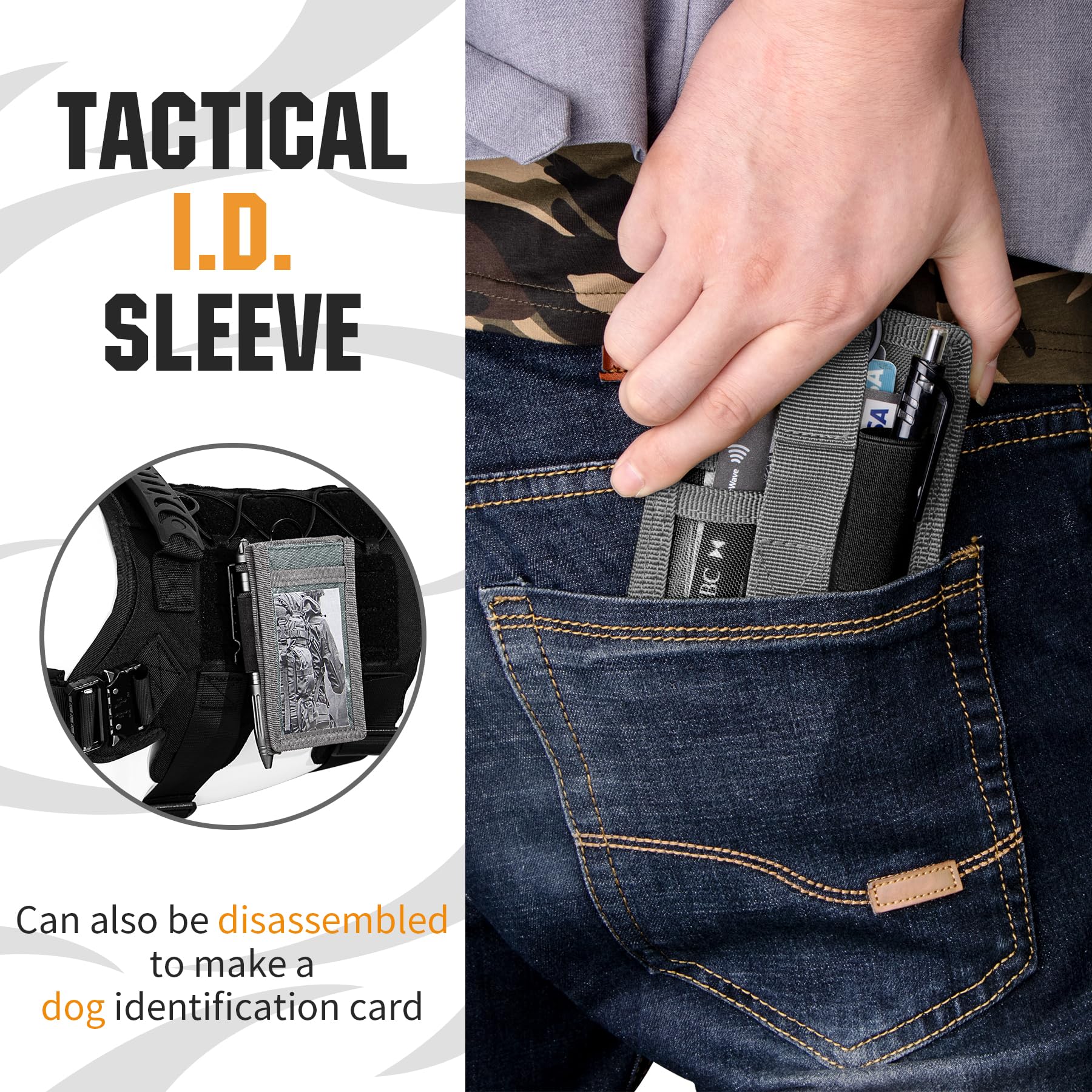 IronSeals 2 Pack Tactical ID Badge Holder - Detachable Quick Release Hook & Loop Patch Card Holder with Key Ring & Adjustable Neck Lanyard - Perfect for Security, Military, EMS & Office Professionals