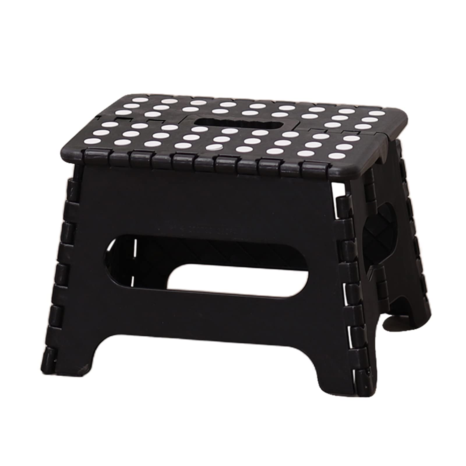 UOSS Foldable Step Stool for Kids & Adults - Square Small Bench, Portable Footrest Chair - 120kg Weight Capacity - Perfect for Kitchen, Bathroom, Camping, Fishing & Home Use (Black)