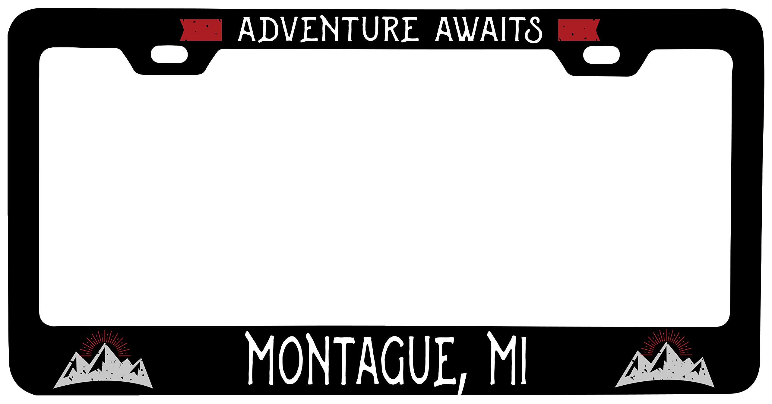 R and R Imports Montague Michigan Vanity Metal License Plate Frame - Chrome Plated Car Accessory for Customizing Vehicles (Trucks, SUVs, Classic Cars) - Perfect for Car Shows, Gifts & Personalization