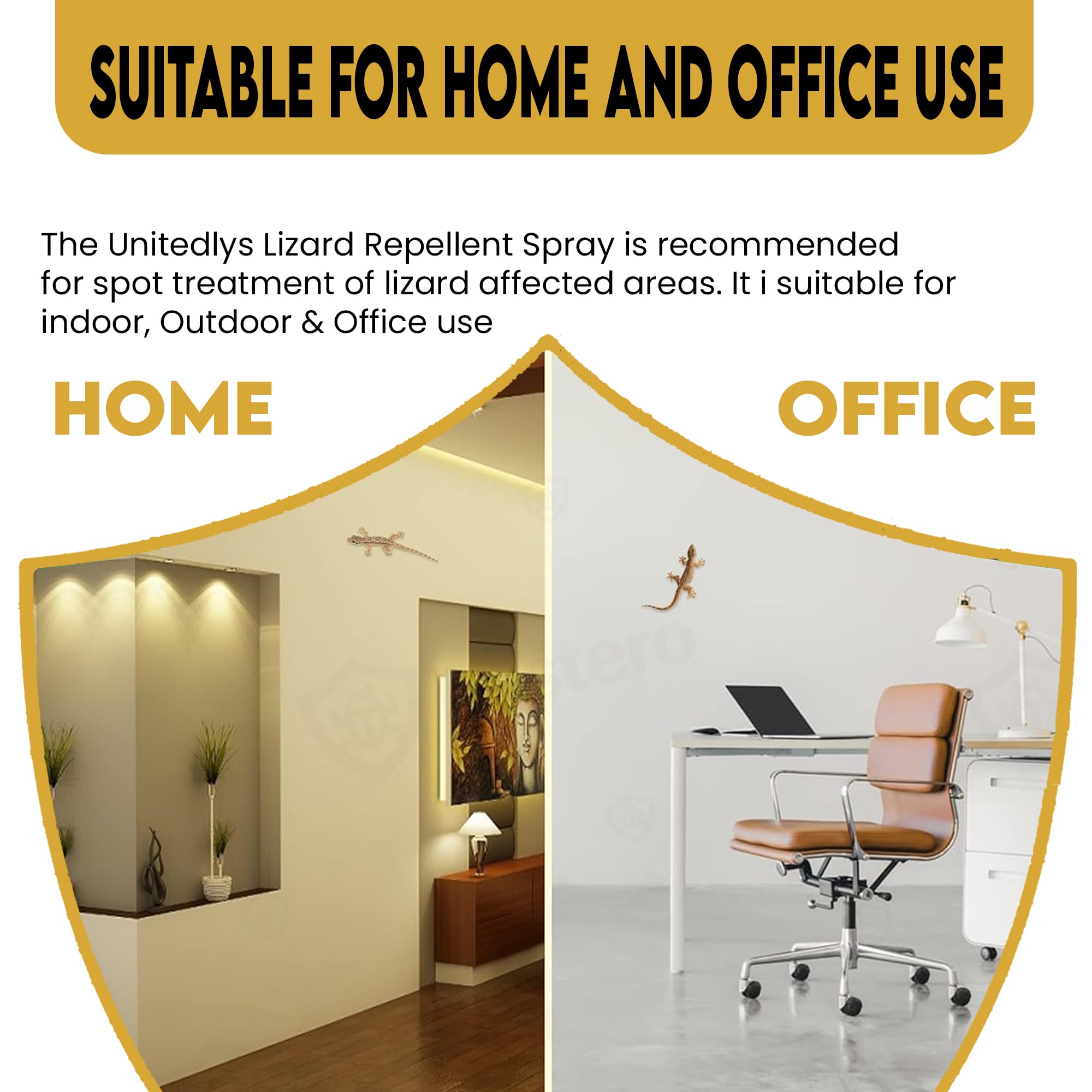 Unitedlys 100% Natural Herbal Lizard Repellent Spray - 250ml | Chemical-Free, Aerosol-Based Home Protection | Safe, Odorless & Eco-Friendly Solution | Biodegradable & Long-Lasting | Perfect for Indoor Use in Kitchens, Bedrooms & Living Areas
