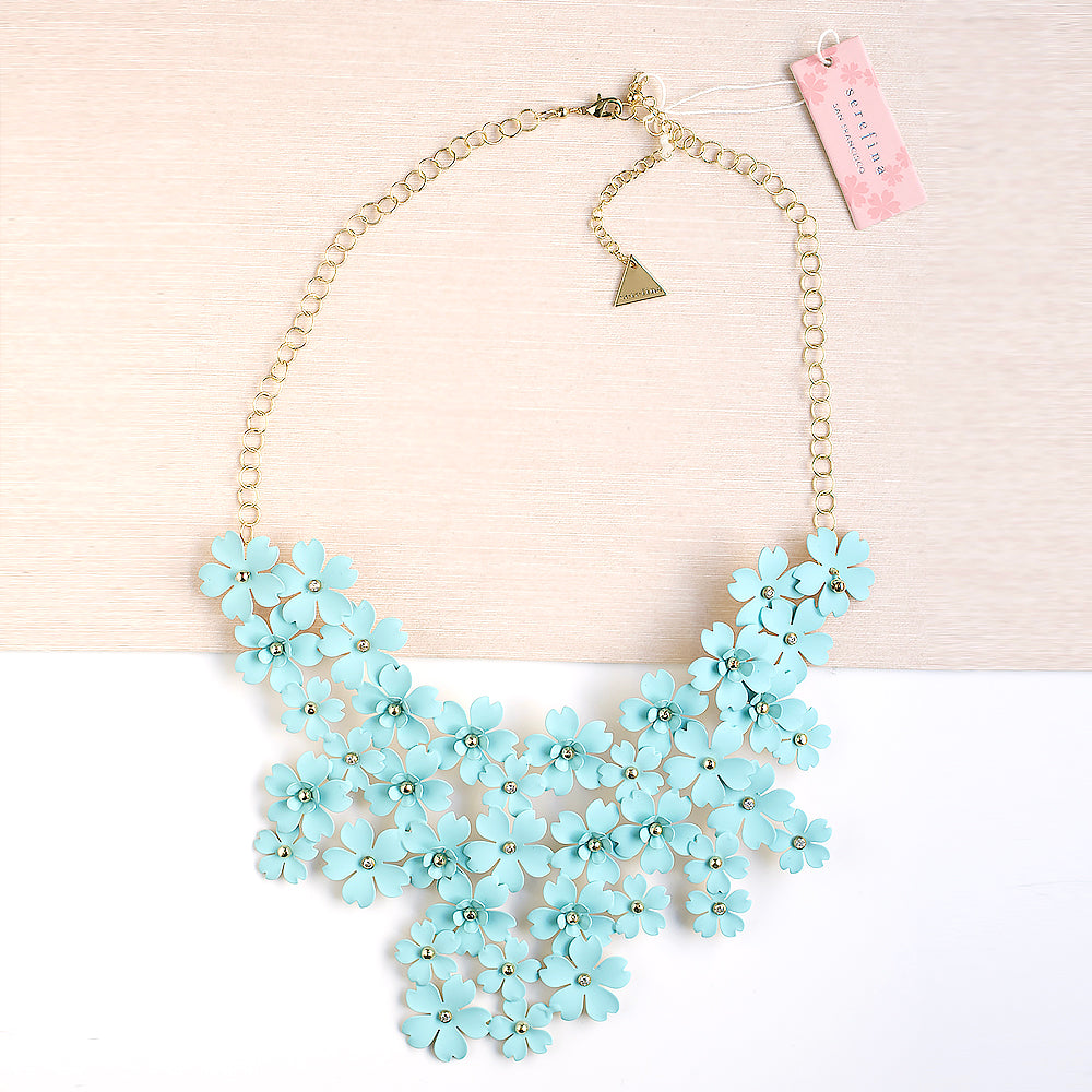 Elegant Turquoise Floral Statement Bib Necklace for Women | Bold Fashion Jewelry for Parties, Weddings & Special Occasions