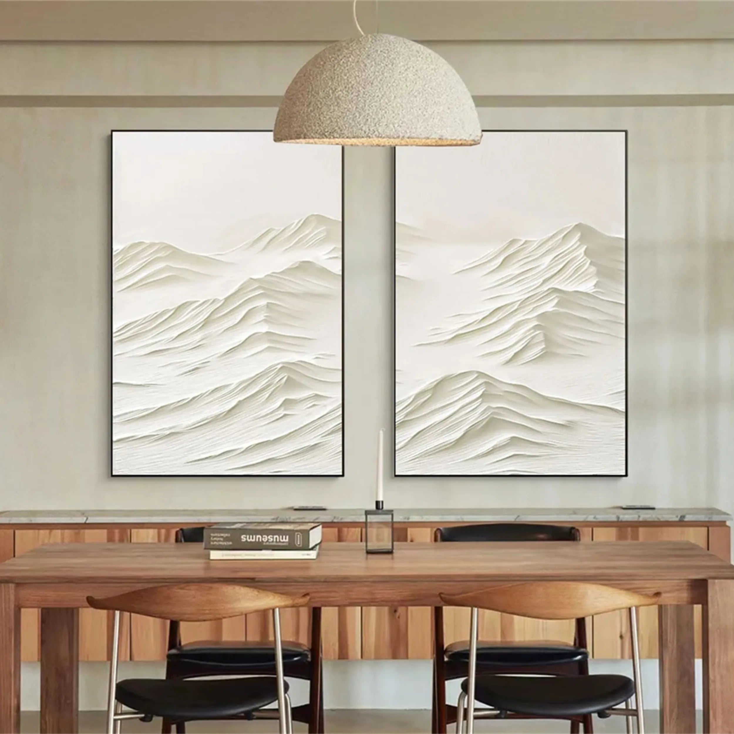 Minimalist Textured Plaster Art Painting Set of 2 - Modern Abstract Wall Decor for Living Room, Bedroom & Office #MM254