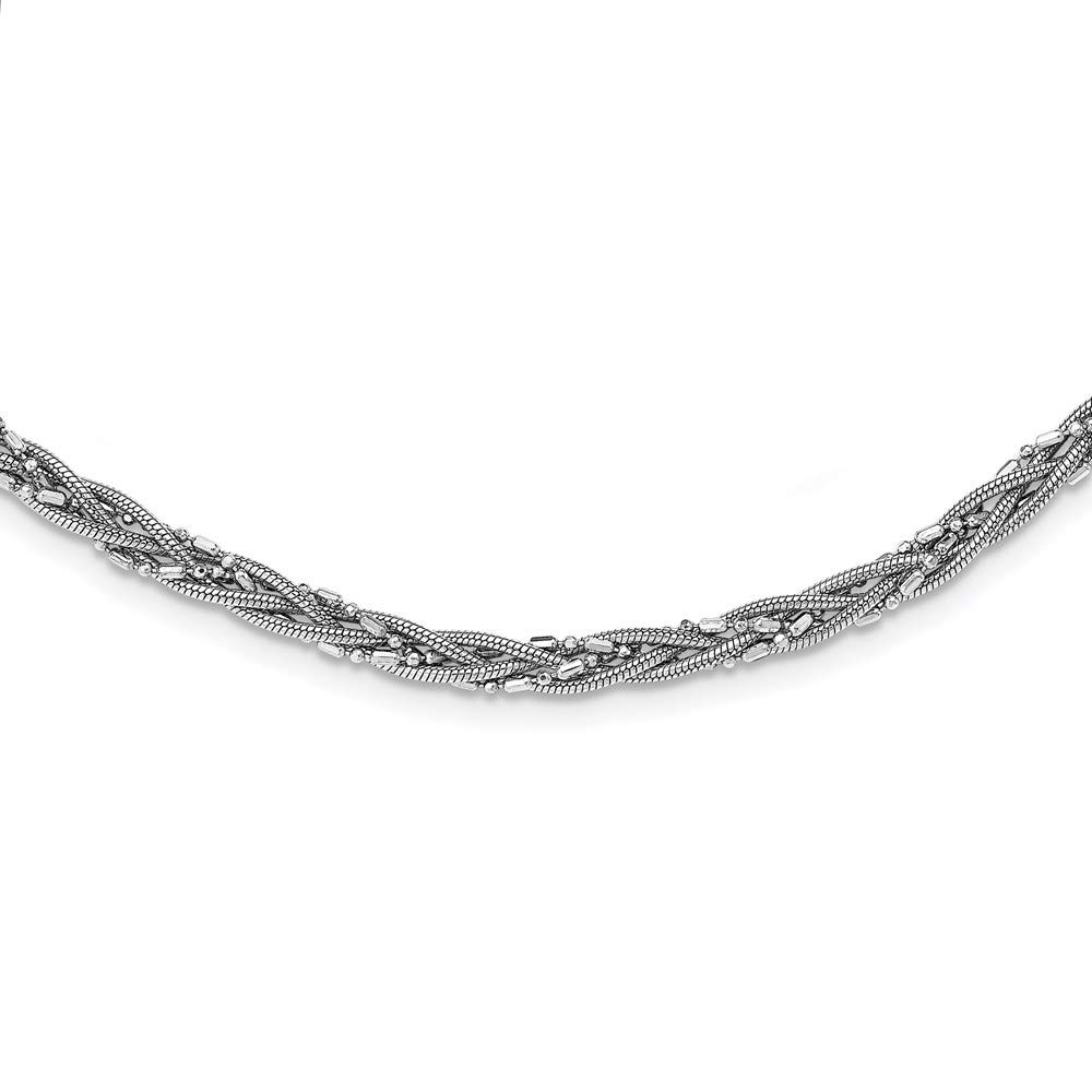 Ryan Jonathan Sterling Silver Braided Beads & Snake Chain Necklace 18
