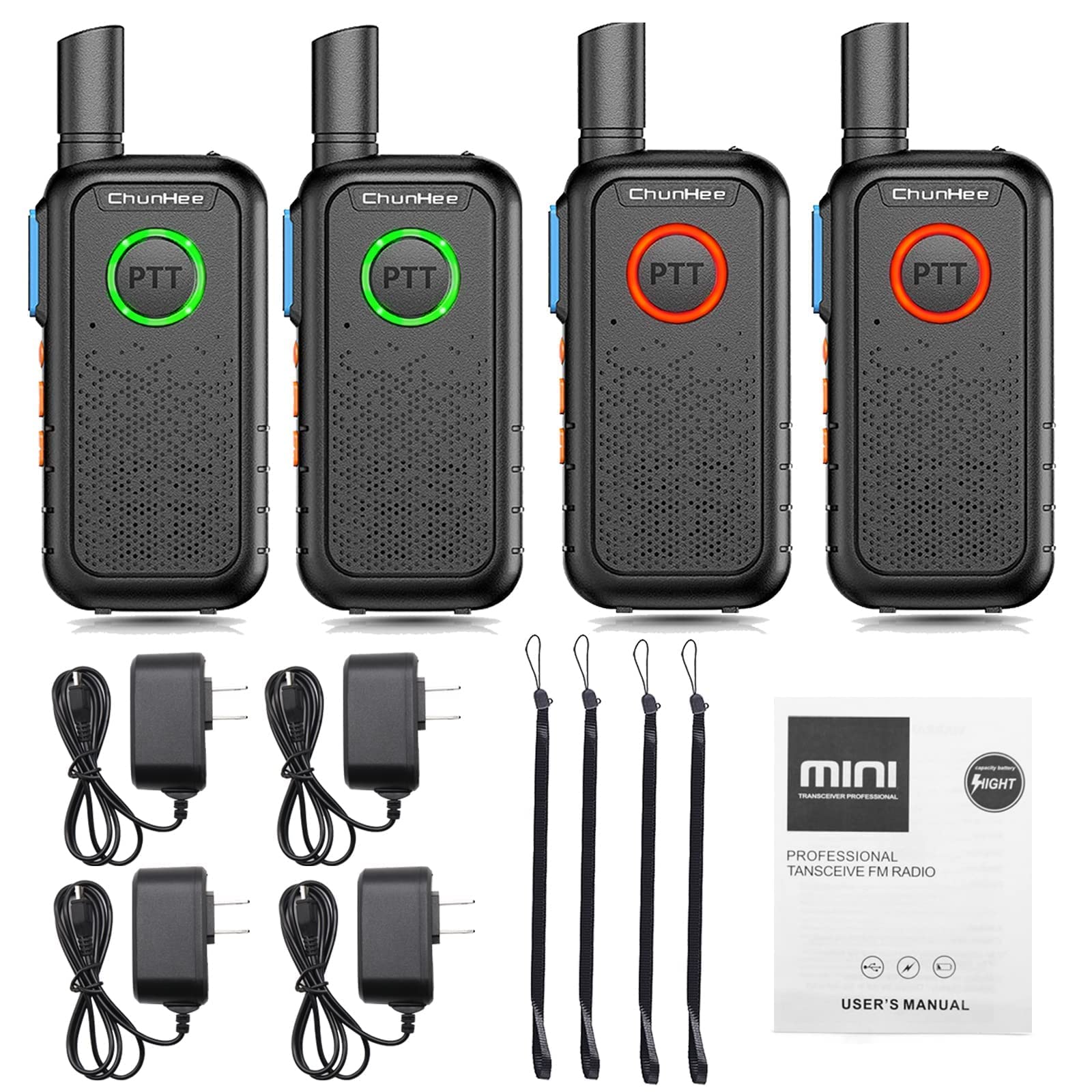 ChunHee WT11 Wireless Intercom System for Home - 4 Pack | Secure & Easy Communication for Multi-Room, Office, or Business Use