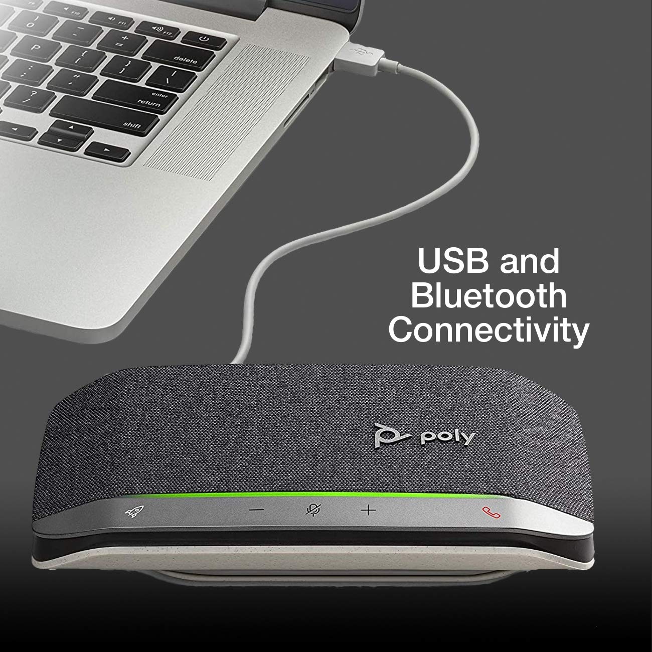 Poly SYNC 20 USB-C Speakerphone with Universal Charger - Premium Conference Speaker for Zoom, Webex, Google Meet & Microsoft Teams - Ideal for Remote Work, Online Classes, Video Conferencing & Home Office Setup