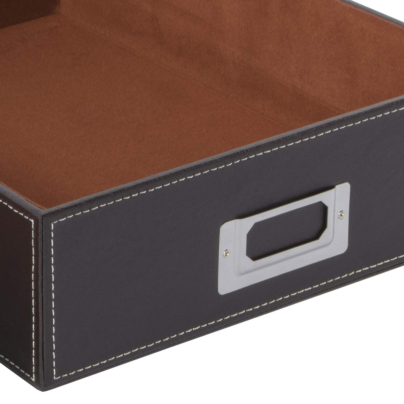 Premium Faux Leather A4 Document Box - Elegant Brown Organizer for Office, Home & School Files | Perfect for Storage, Filing & Organization