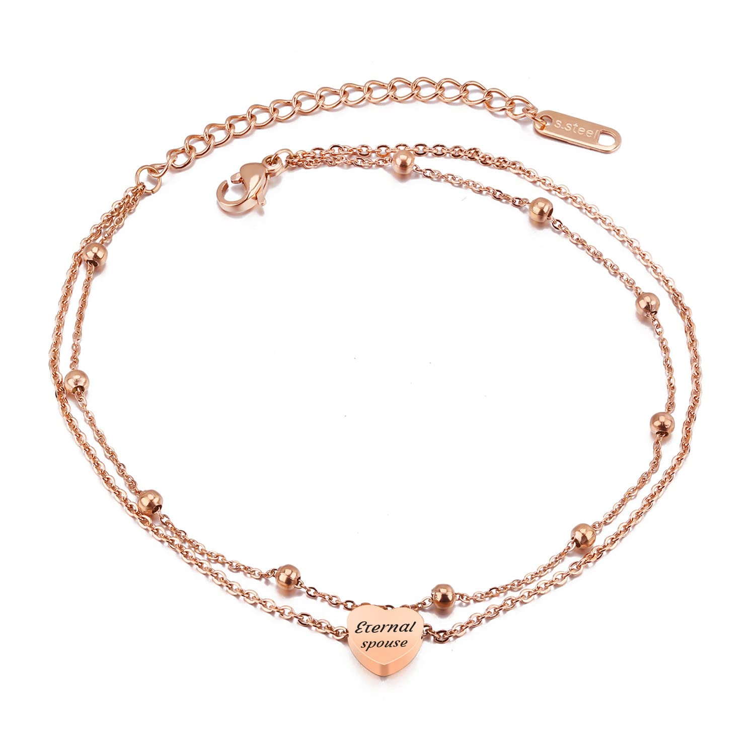 Custom Name Ankle Bracelet for Women - Personalized Initial Link Bar Anklet with Any Names | Dainty Adjustable Foot Jewelry for Girls, Ladies | Perfect for Beach, Wedding, Anniversary & Everyday Wear