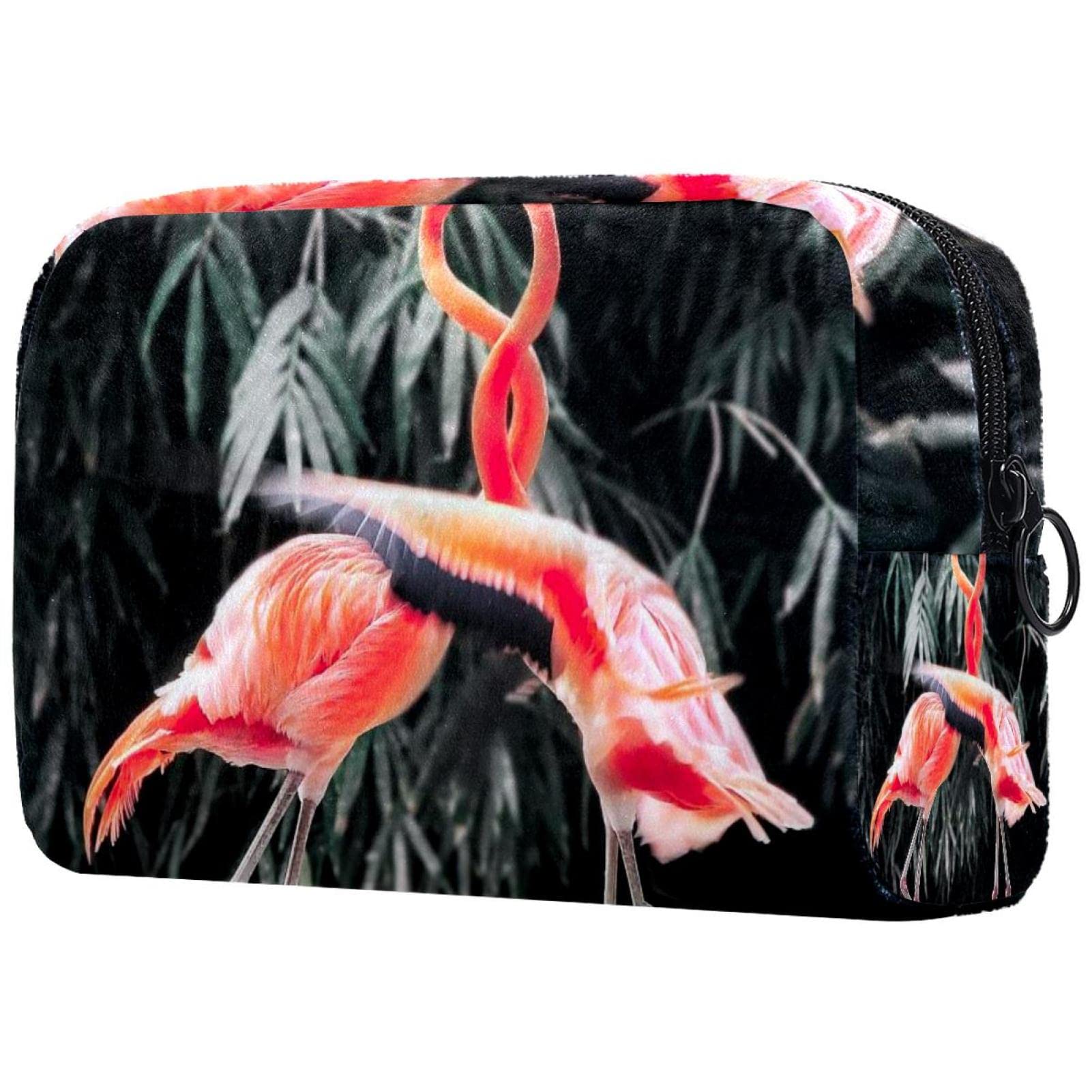 Stylish Flamingo Print Travel Cosmetic Bag for Women - Waterproof Multifunctional Makeup Organizer with Portable Design - Perfect for Vacation, Gym & Daily Essentials Storage