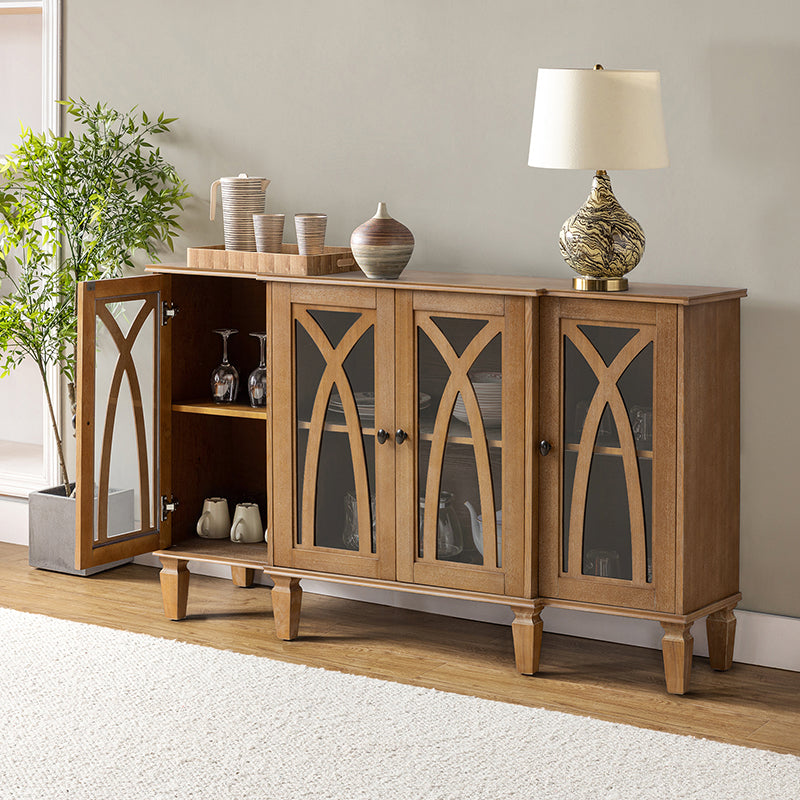 Danny 60-Inch Wide Sideboard Buffet Cabinet - Modern Wood Storage Console Table for Dining Room, Living Room & Entryway