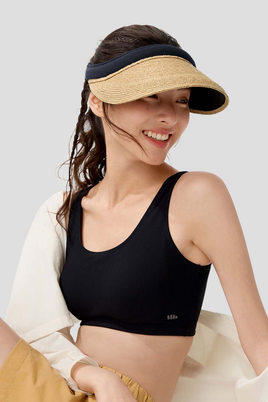 Aero Women's Open Top Black Gel Straw Hat UPF 100+ Sun Protection - Perfect for Beach, Pool, Gardening & Outdoor Activities