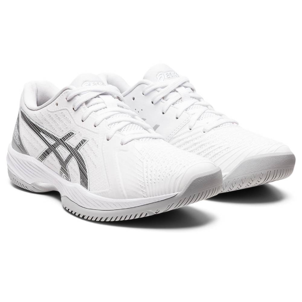 ASICS Solution Swift FF Women's Tennis Shoes - Lightweight Performance Court Shoes for Women (White/Silver) | Perfect for Competitive Matches & Training Sessions