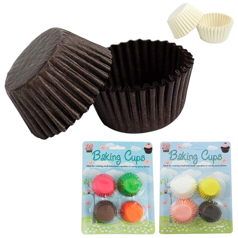 120 Pcs Mini Cupcake Liners - Small Baking Cups for Muffins, Cupcakes, Candies & Cookies | Perfect for Birthday Parties, Baby Showers & Holiday Baking