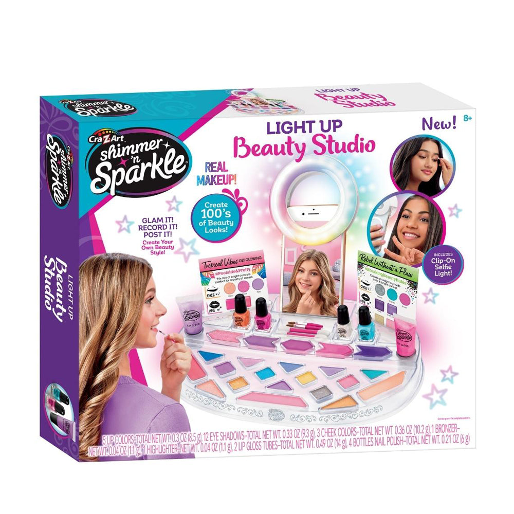 Cra Z Art SNS Light Up Beauty Studio (17346) - Kids Makeup Kit with LED Lights for Pretend Play & Dress Up - Perfect Birthday Gift for Girls Ages 6-12