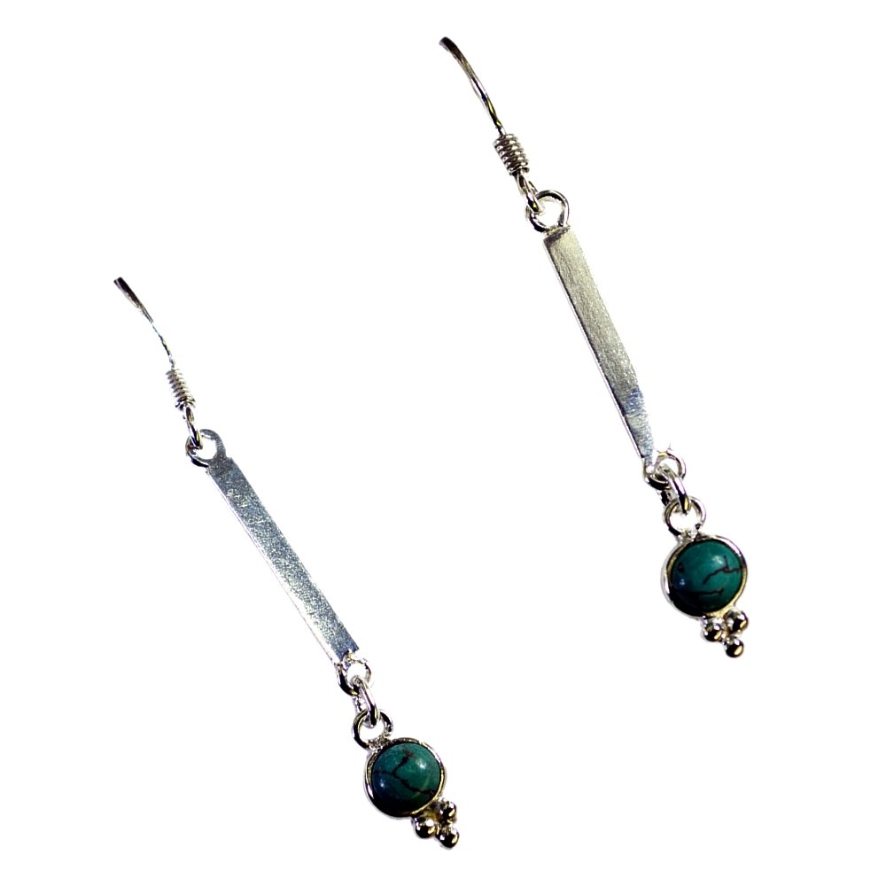 Genuine Turquoise Earrings for Women - December Birthstone Drop Dangle Style Sterling Silver Jewelry - Perfect for Gifts, Parties & Everyday Wear