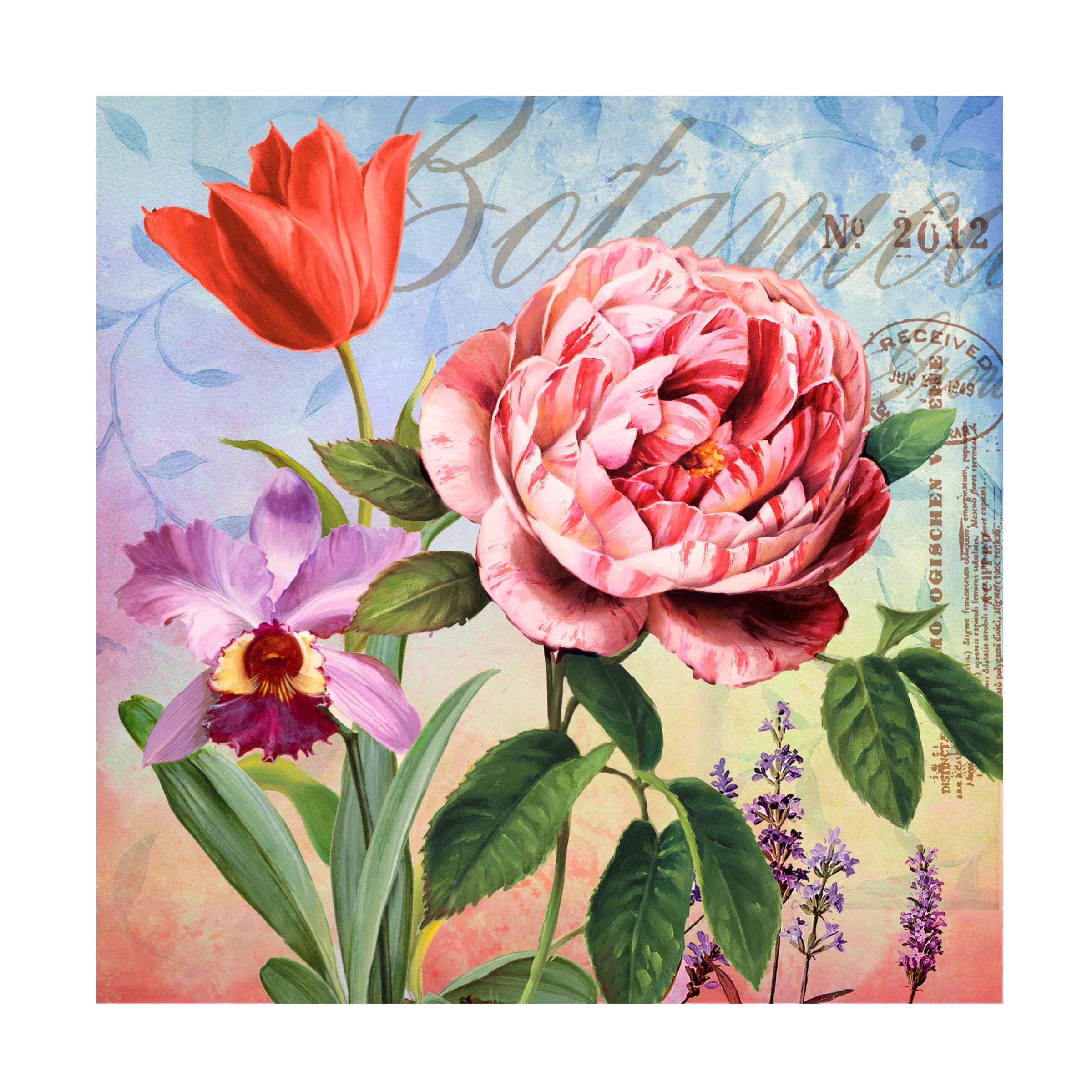 Trademark Fine Art 'Botanique with Rose' Floral Canvas Wall Art Print - Elegant Home Decor for Living Room, Bedroom & Office