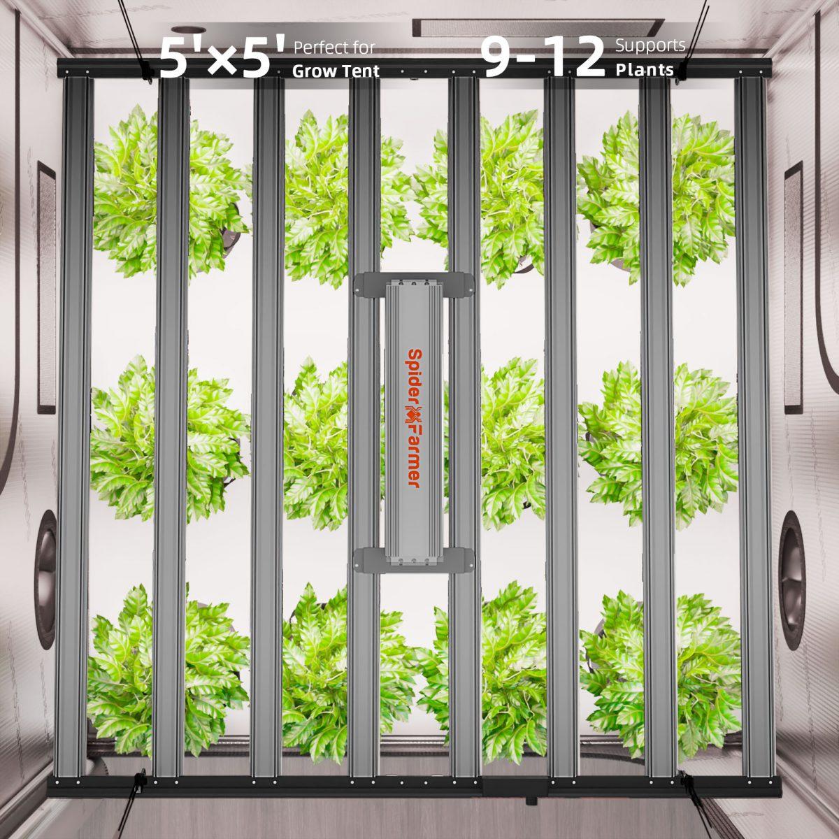 Spider Farmer G1000W Smart LED Grow Light with Bluetooth & WiFi Control - Full Spectrum Indoor Plant Light for Hydroponics, Greenhouse & Home Gardening