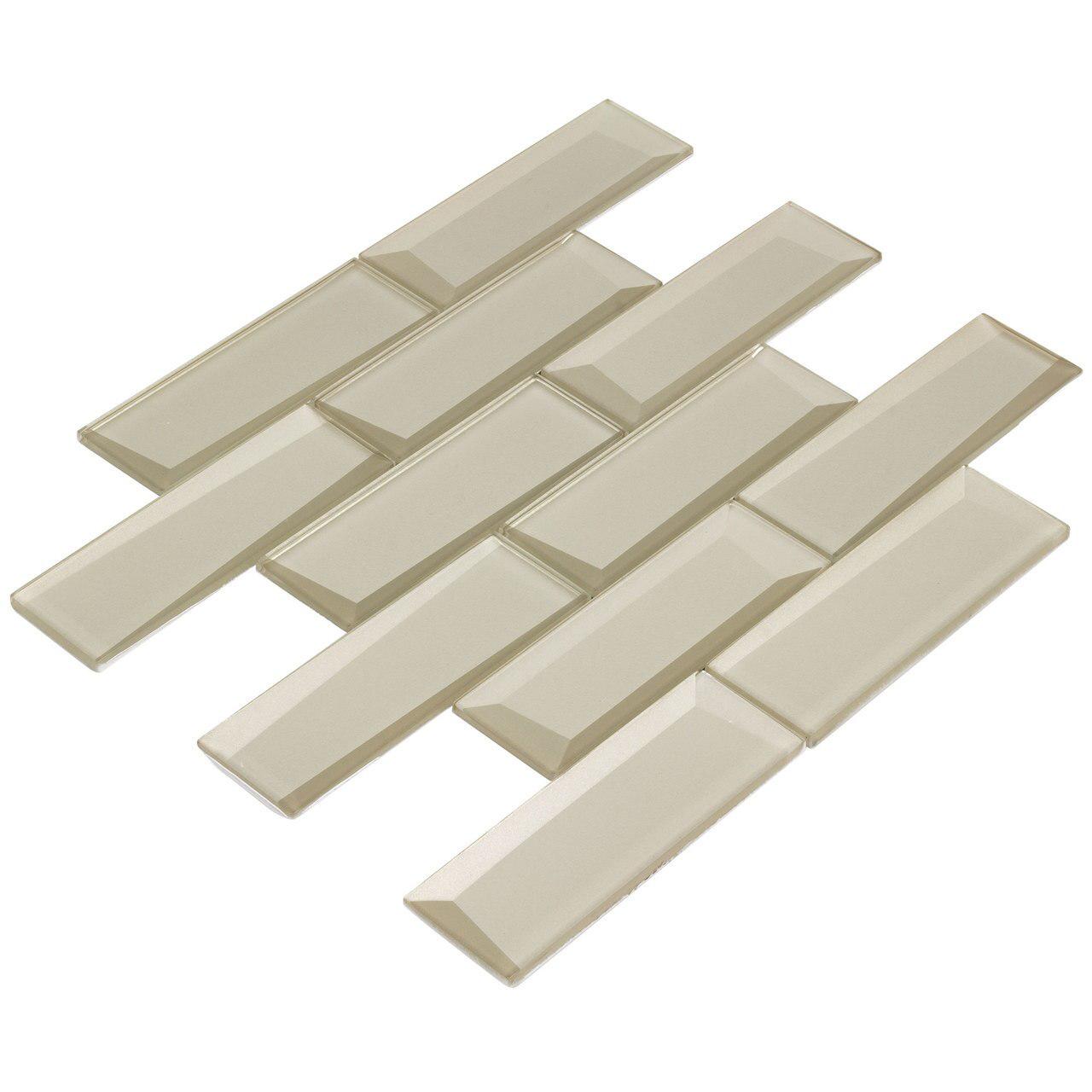 Champagne 2x6 Glass Wall Tile - Premium Mosaic Backsplash for Kitchen & Bathroom