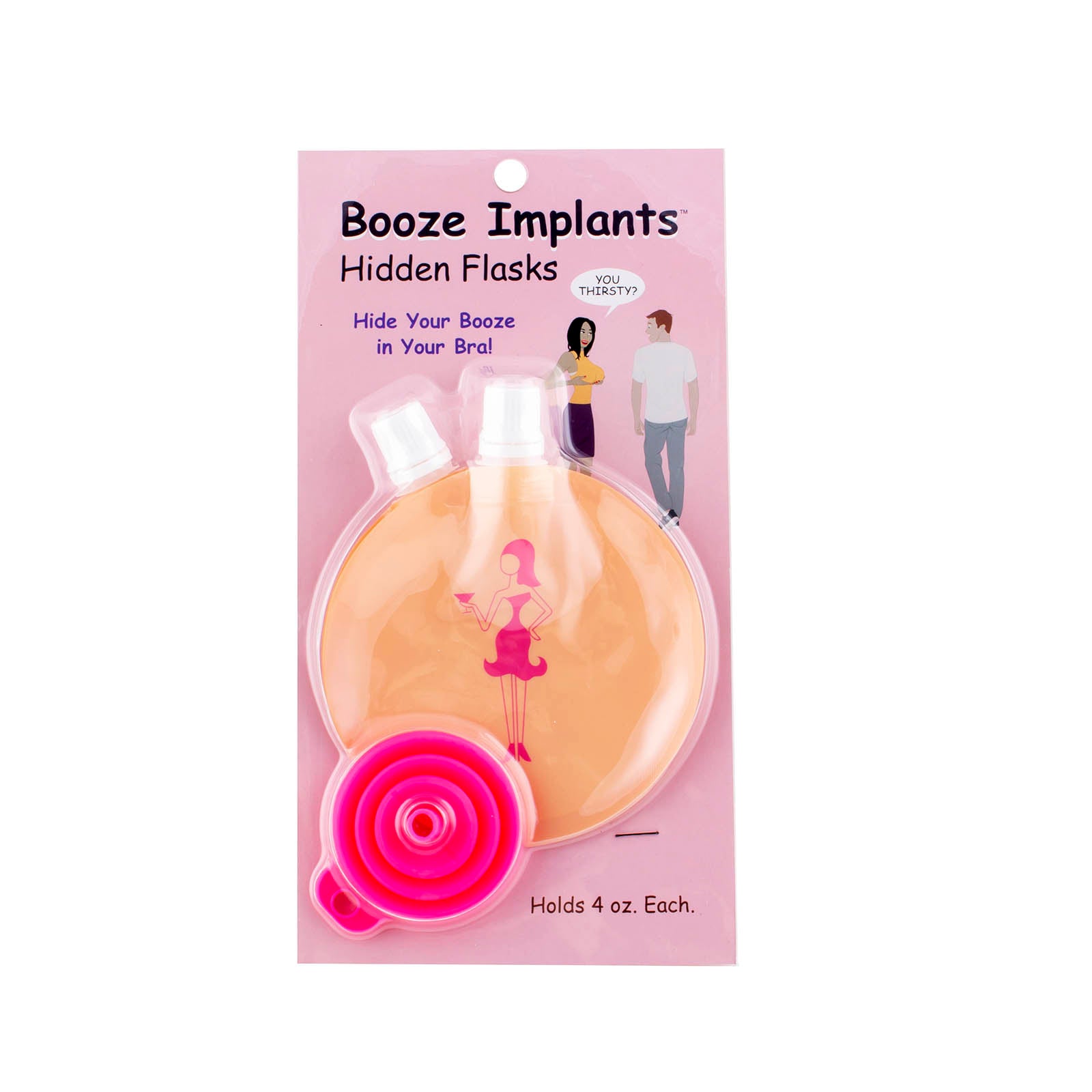 Booze Implants 4oz (2-Pack) – Portable Alcohol Flasks for Travel, Parties & Outdoor Adventures