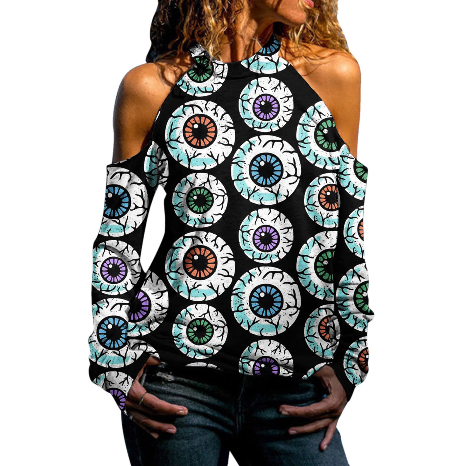 Sexy Halloween Costumes for Women - Off Shoulder Hollow Out Long Sleeve Blouse Top | Party, Cosplay & Halloween Outfit