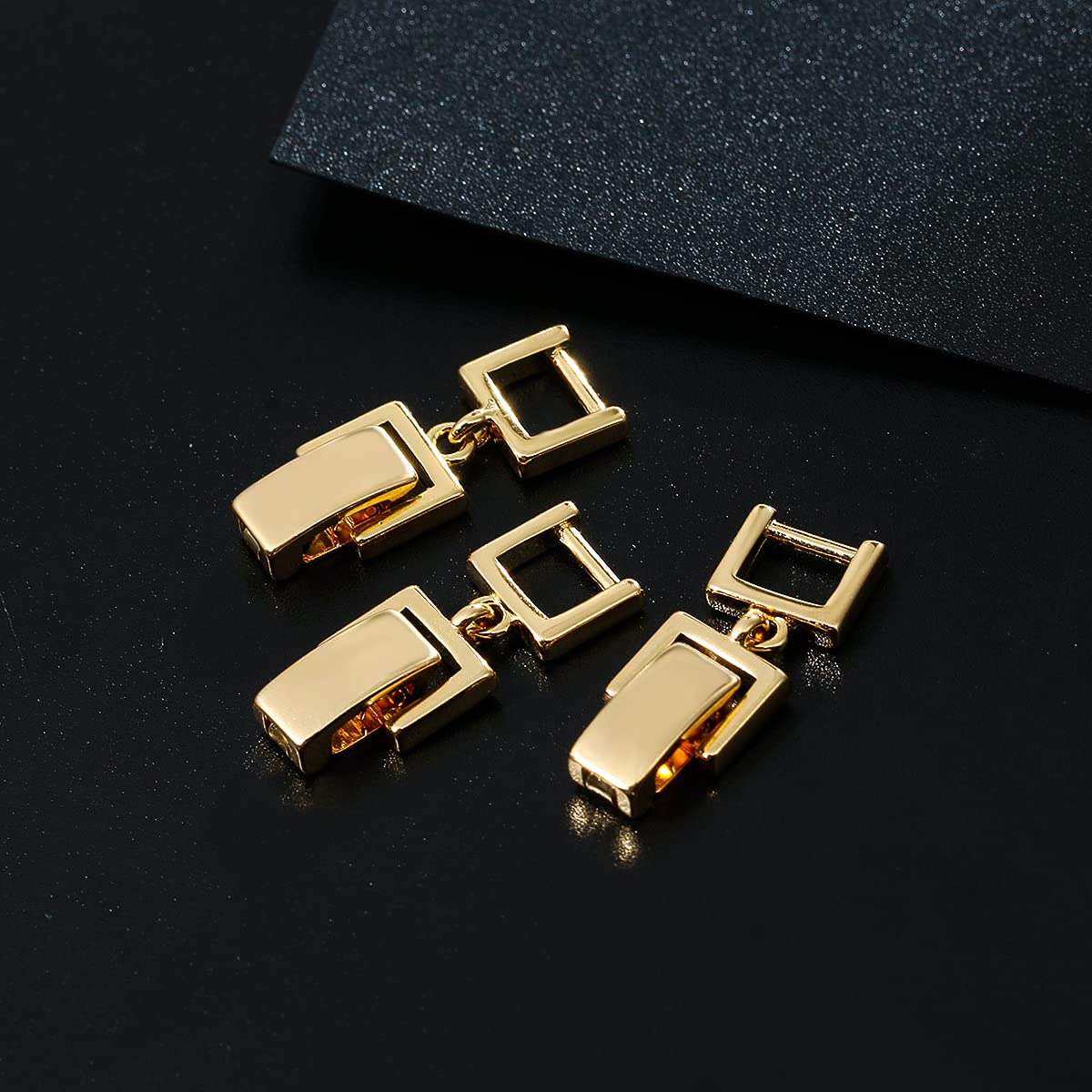 18K White Gold/Gold/Rose Gold Plated 3-Piece Fold Over Clasp Set - Jewelry Extender for Bracelets & Necklaces | Secure Fastening for DIY Jewelry Making & Chain Extensions
