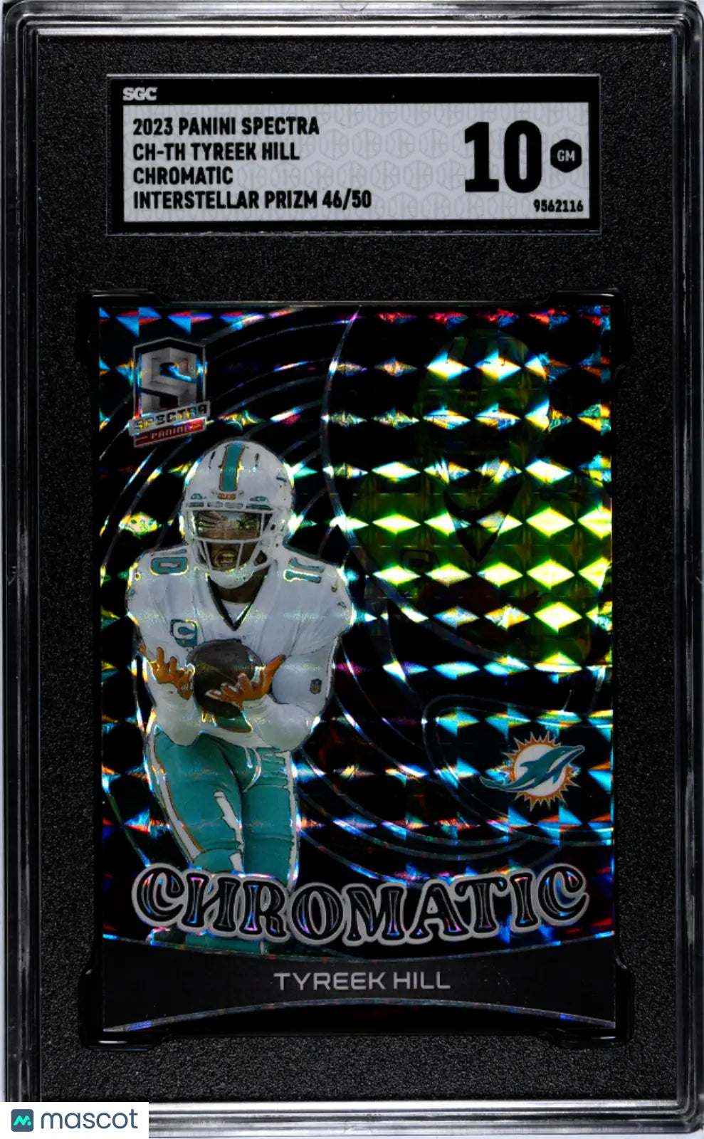2023 Panini Spectra Tyreek Hill Chromatic Interstellar Prizm SGC 10 Graded 46/50 - Rare Football Trading Card for Collectors & Sports Fans