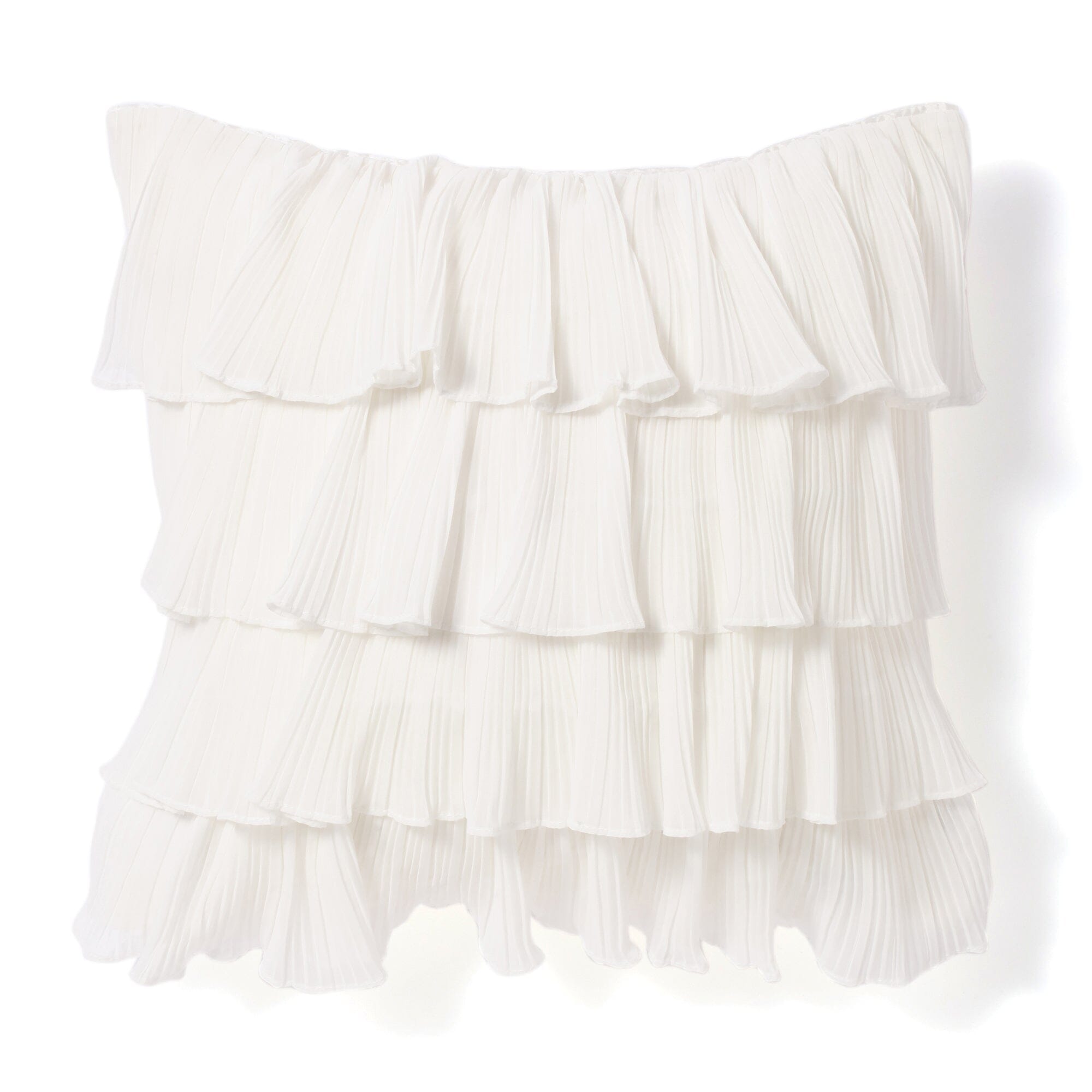 Elegant Frill Pleated Cushion Cover 18x18 Inches White - Perfect for Sofa, Bed, and Home Decor
