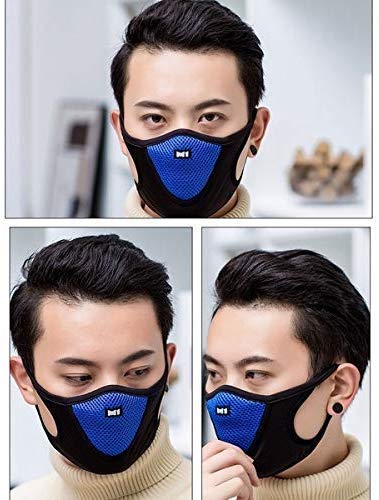 NIUE Outdoor Cycling Face Mask for Adults - Breathable Mesh Mouth Cover for Men & Women (Blue & Black) - Perfect for Biking, Running & Outdoor Sports Protection