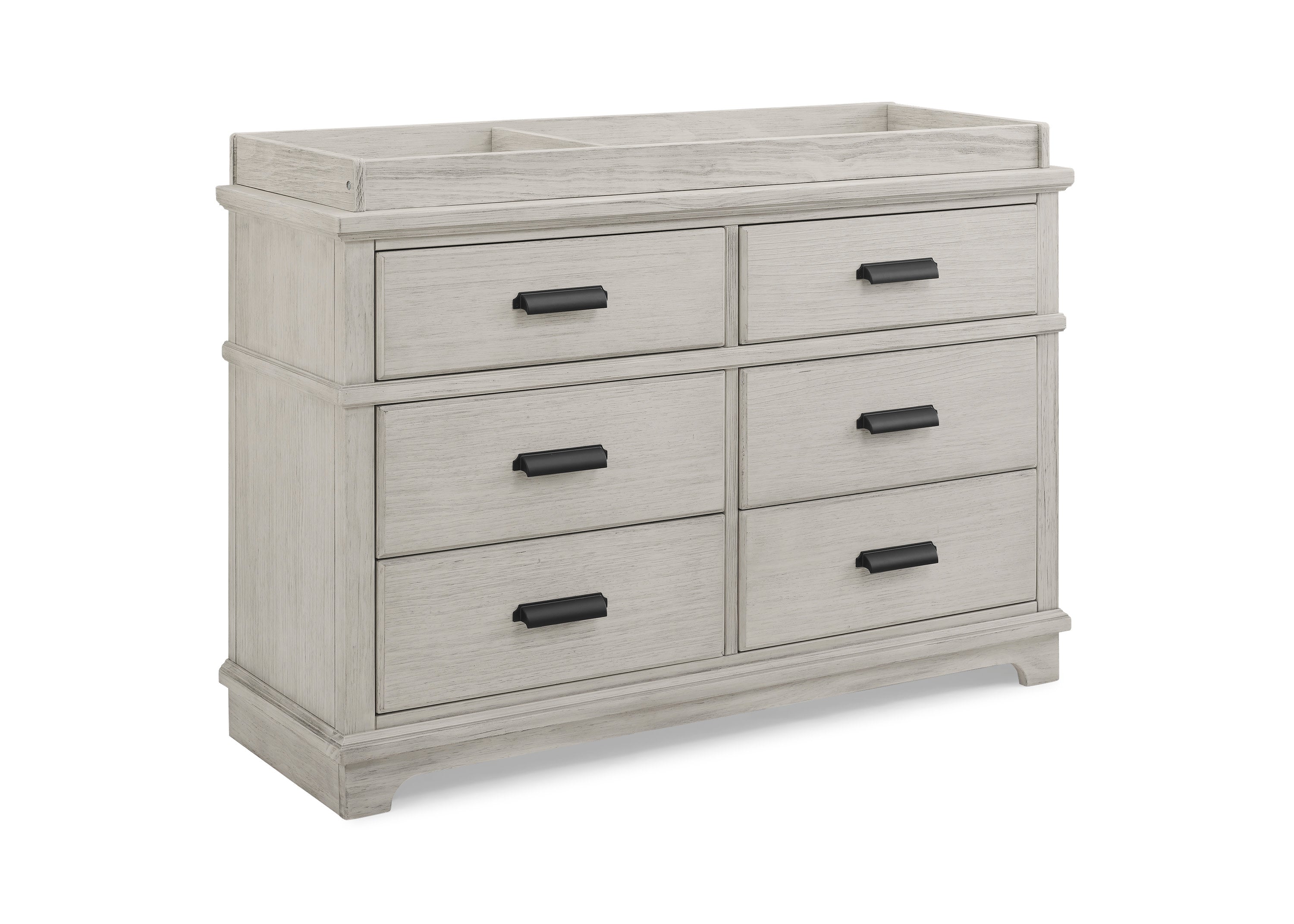 Asher 6 Drawer Dresser with Changing Top & Interlocking Drawers - Nursery Storage Solution for Baby Clothes & Essentials | Perfect for Newborn Care & Organization