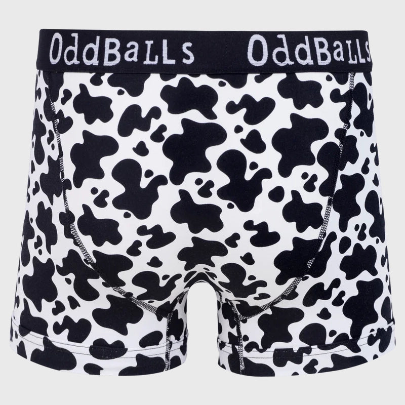 OddBalls Fat Cow Boxer Shorts - Funny Cow Print Men's Underwear | Comfortable Cotton Boxers for Casual Wear & Lounge