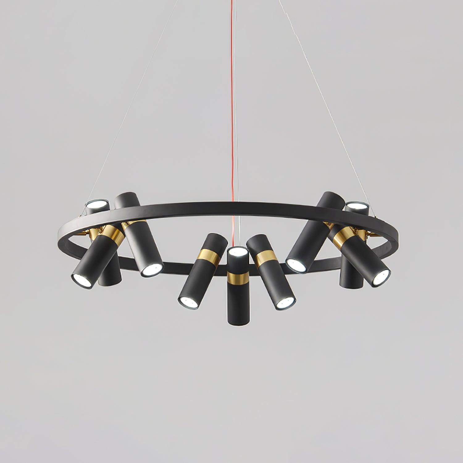 Black Multi Pipe Chandelier - Industrial Style Ceiling Light Fixture for Dining Room, Living Room & Bedroom Decor